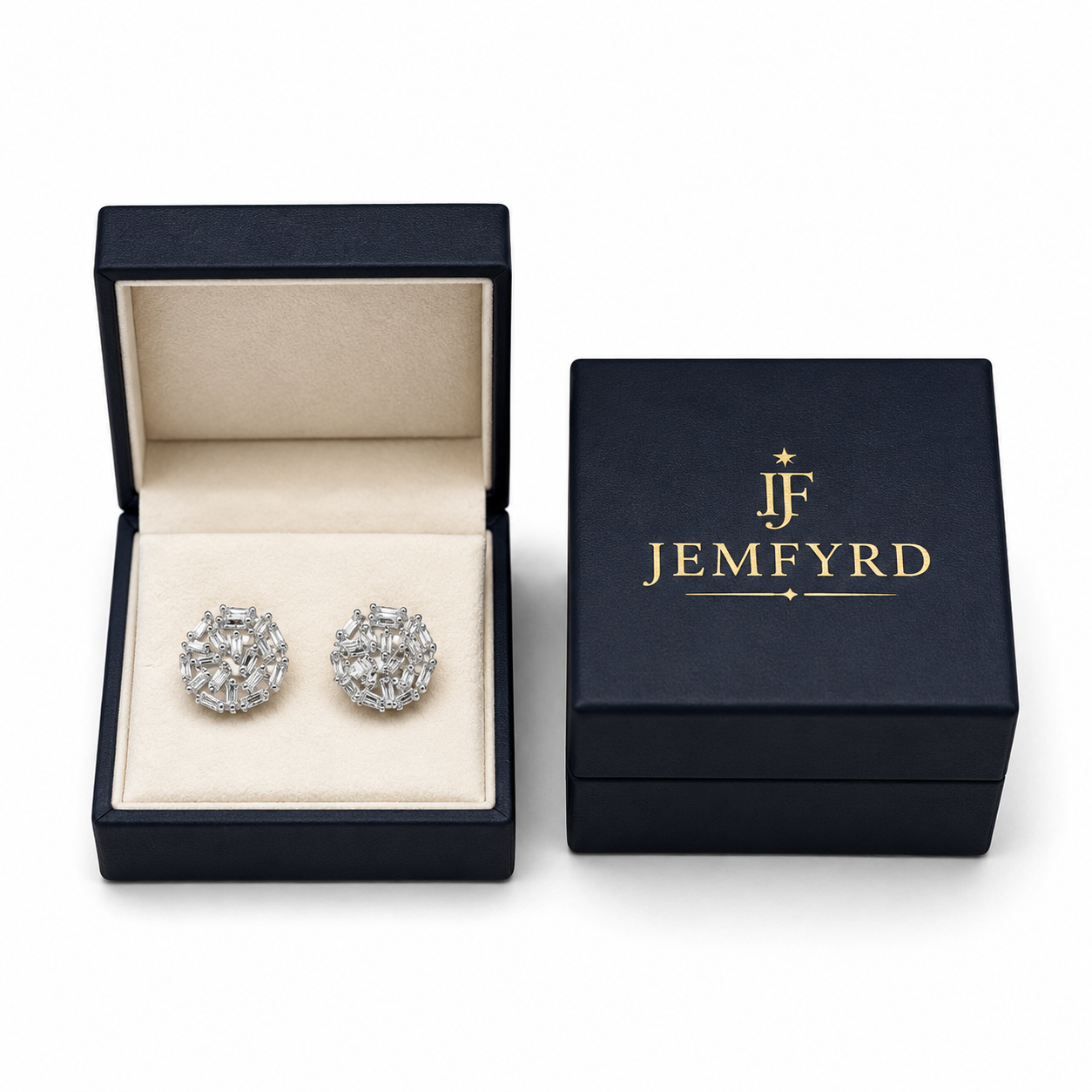 Dome Cluster Silver Stud Earring