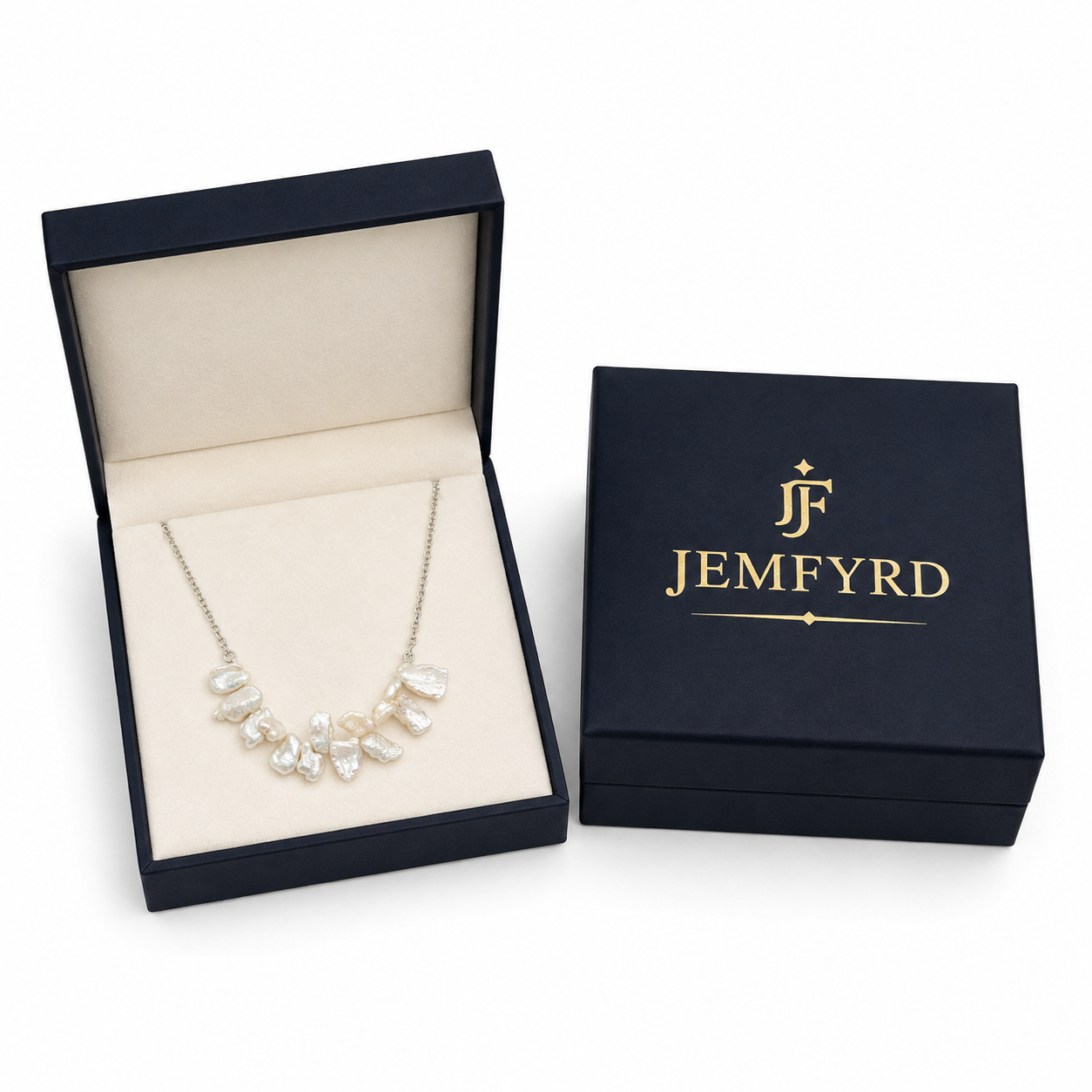 Natural Freshwater Pearl Silver Plated Chain Necklace