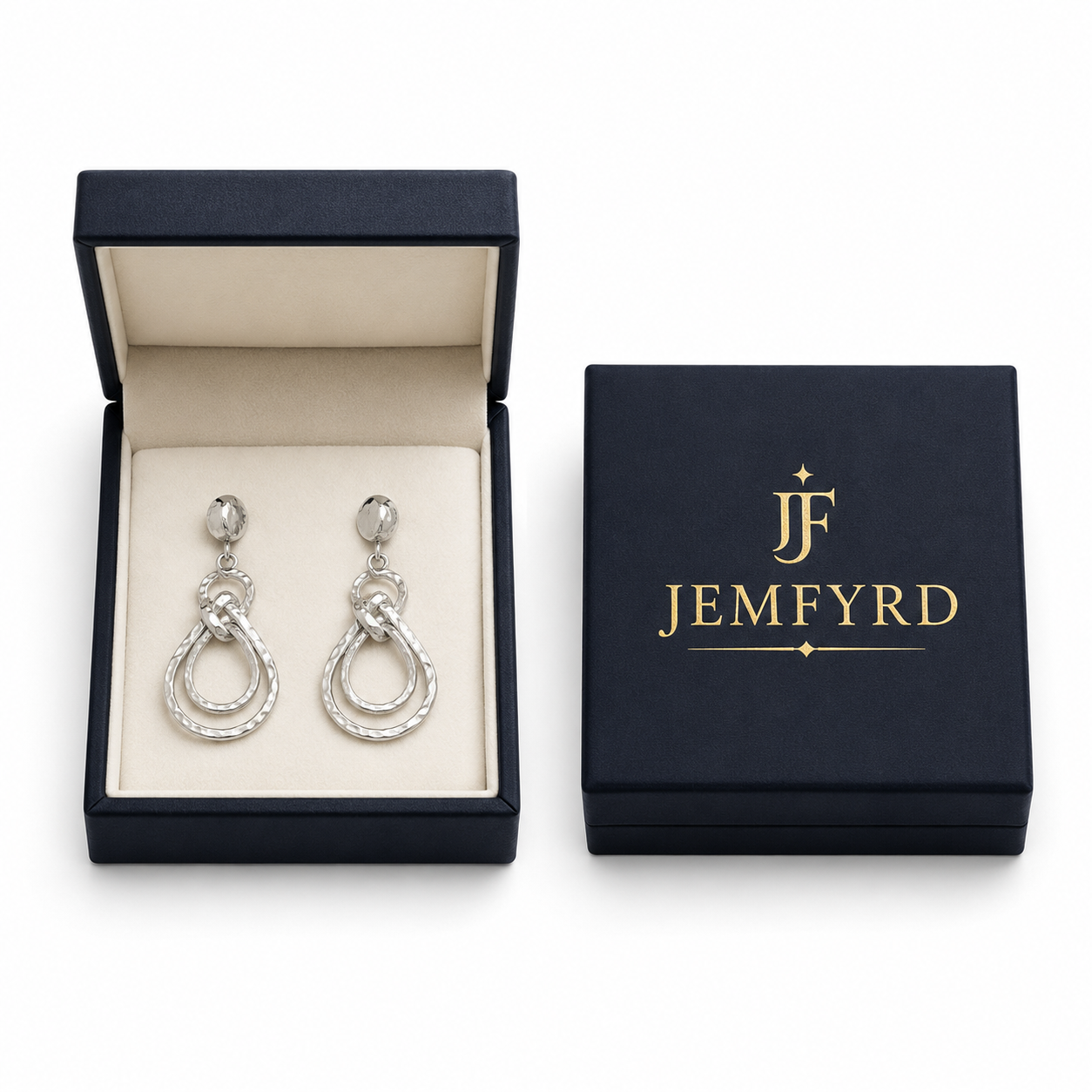 Intertwined Oval Silver Dangler Earring