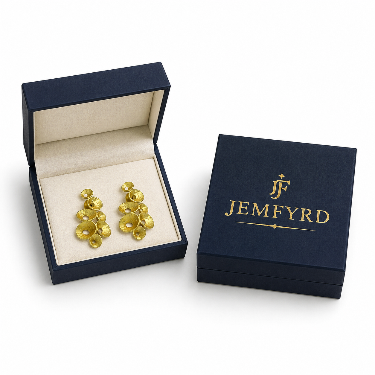 Small Hoop Cluster Flash Gold Plated Stud Earring