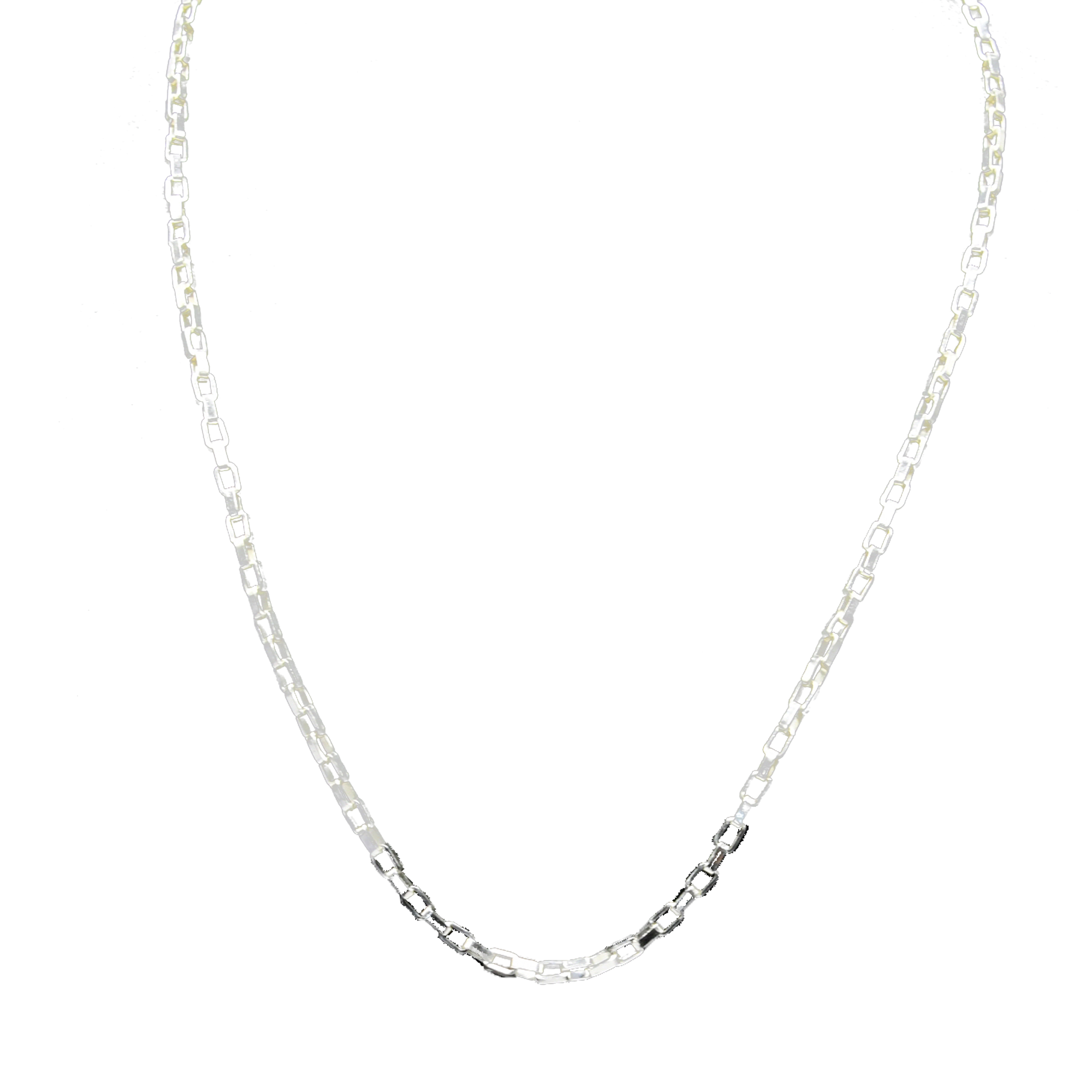 Box Brass Silver Plated Chain