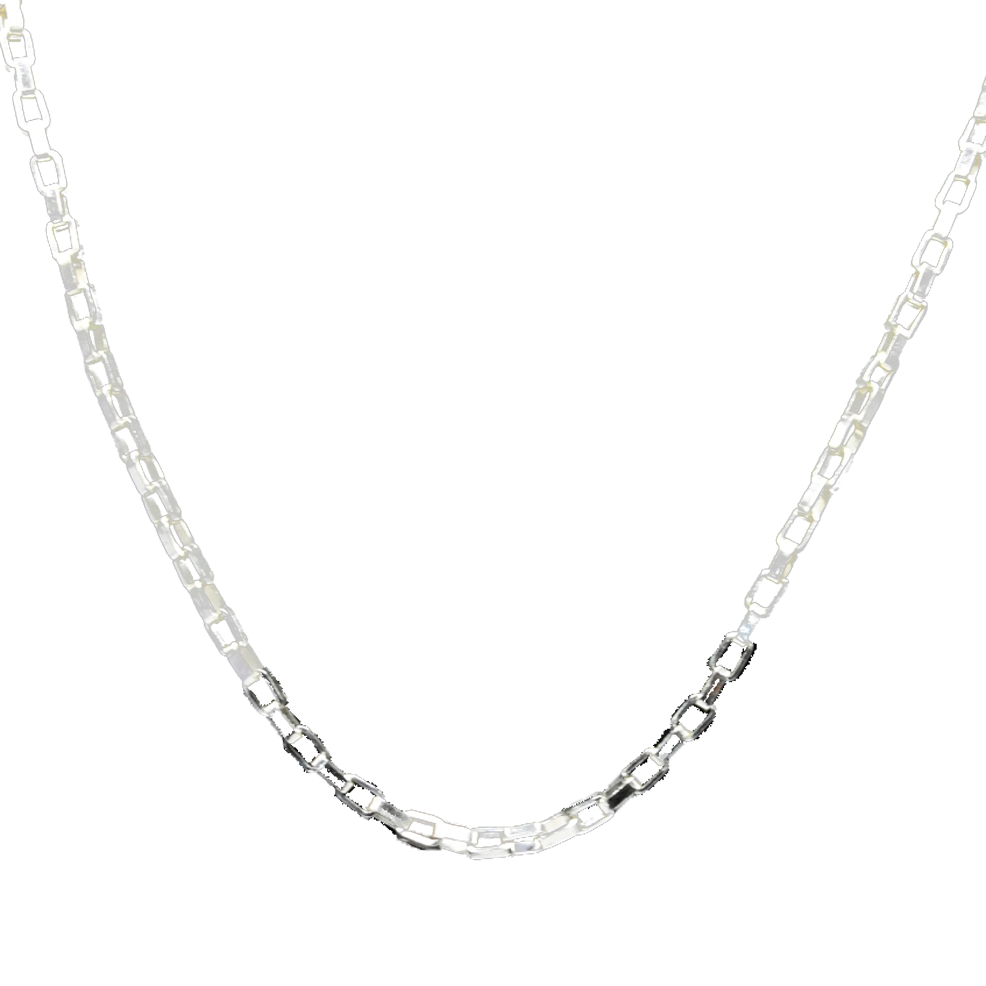 Box Brass Silver Plated Chain