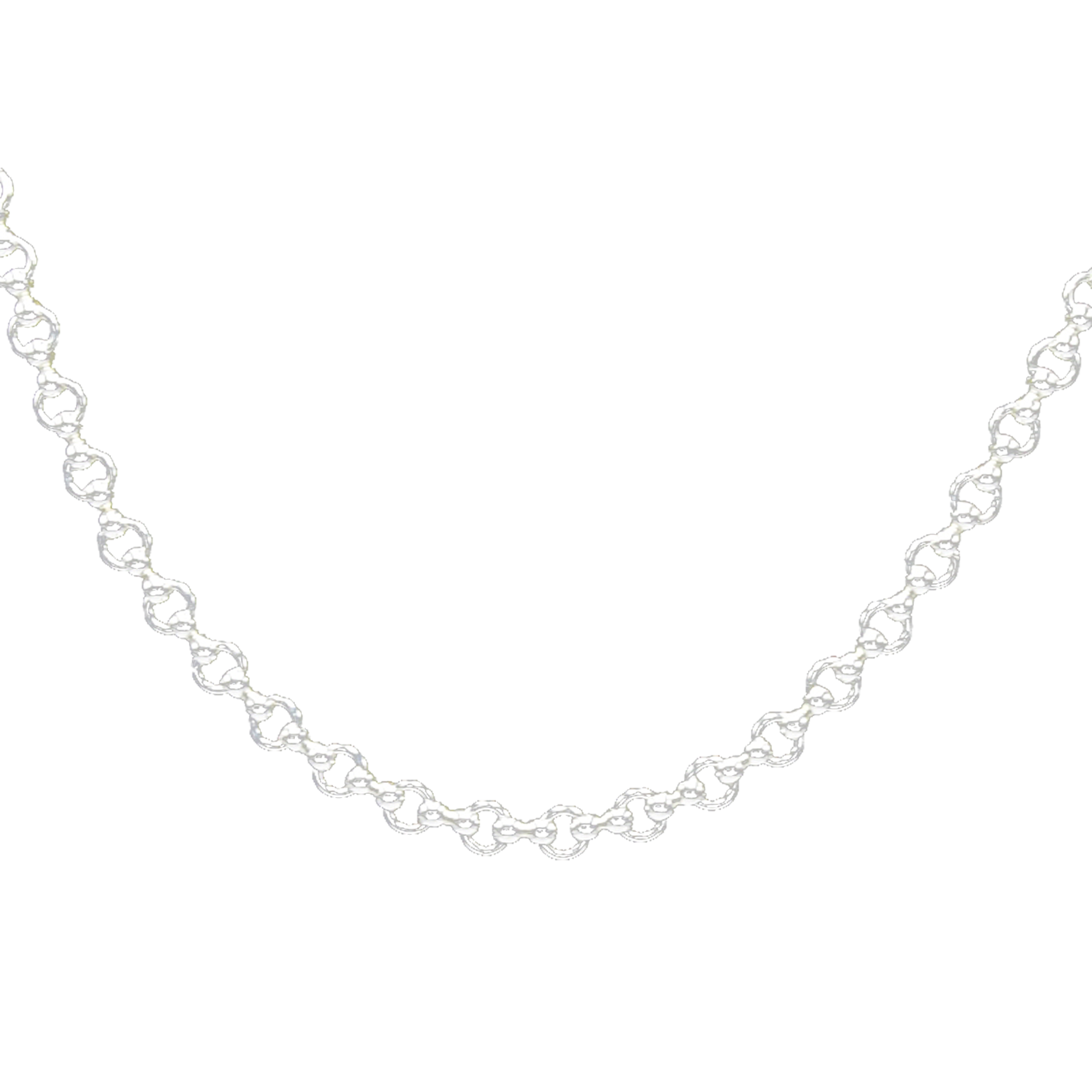 Rolo Brass Silver Plated Chain