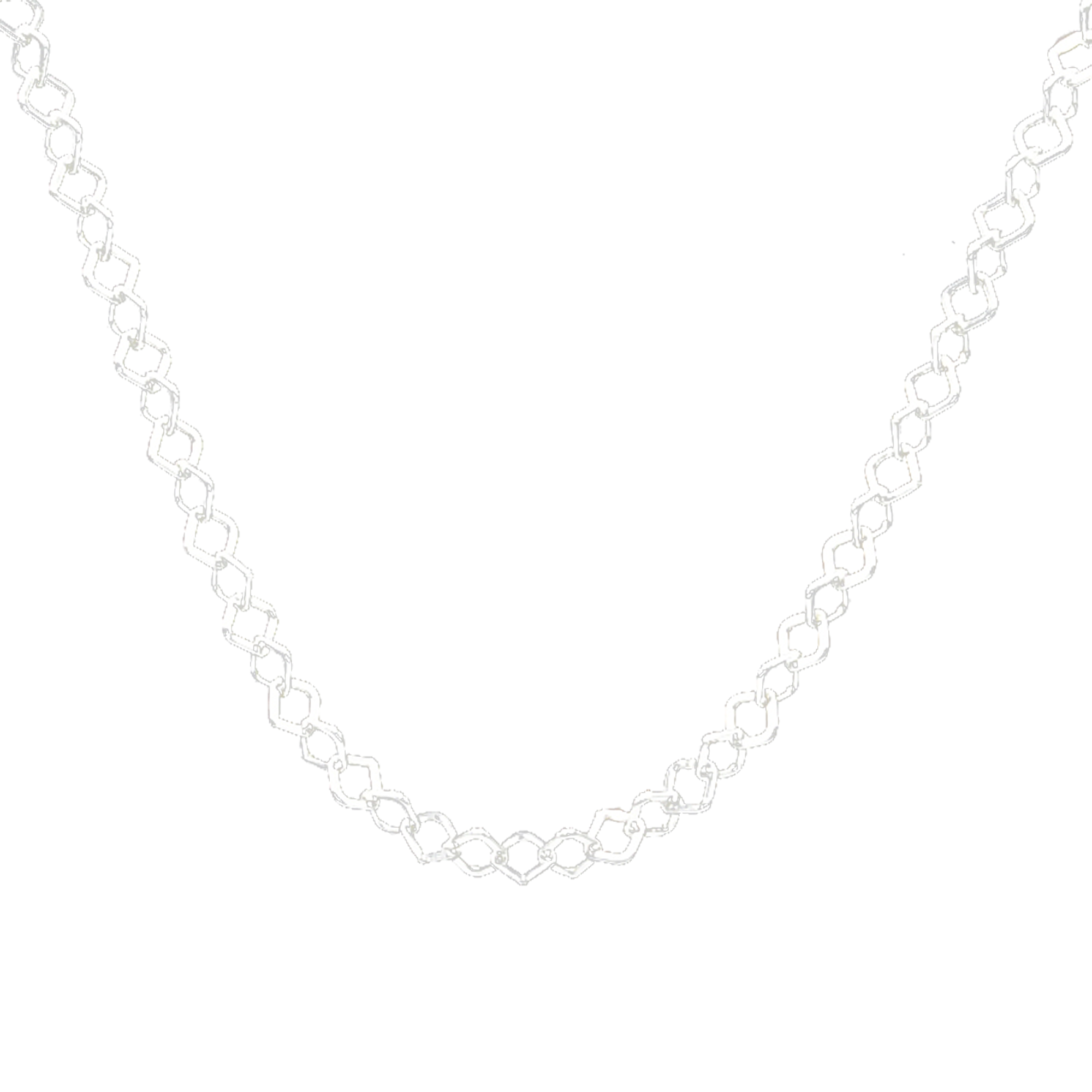 Square Brass Silver Plated Chain