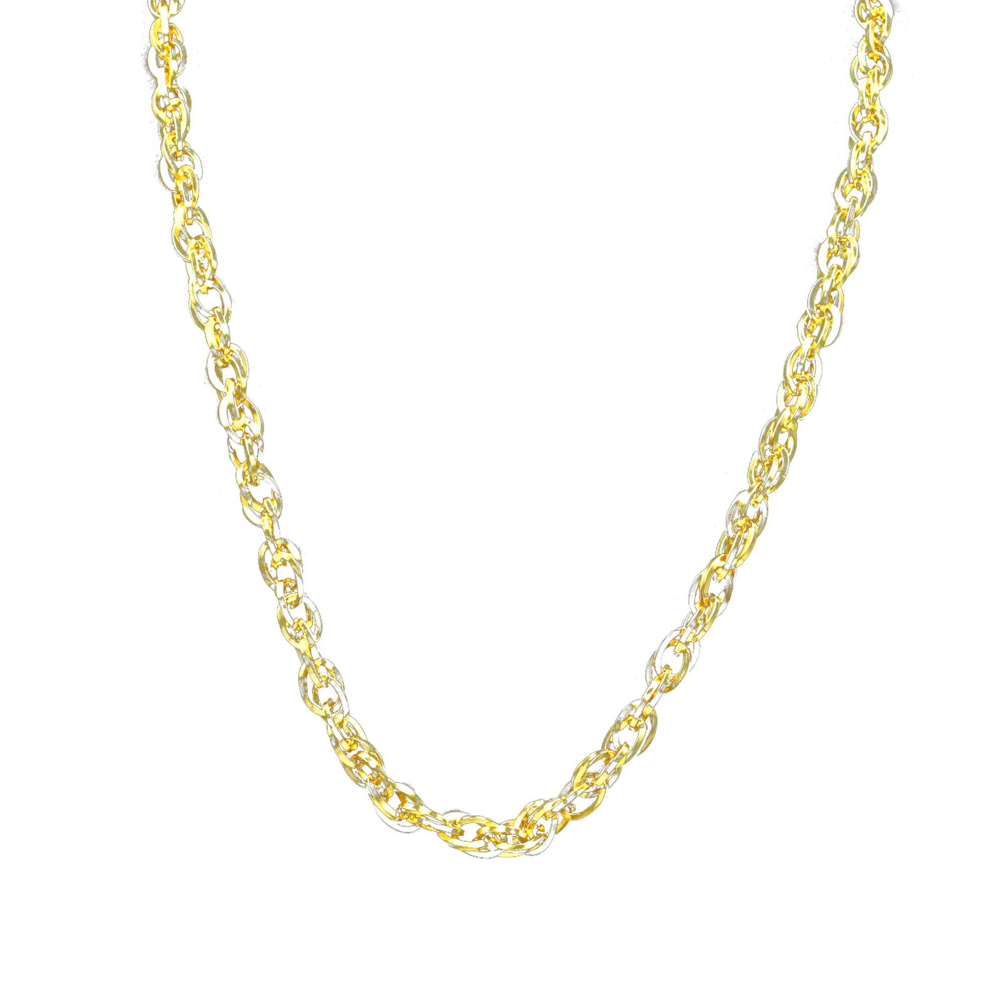 Uneven Oval Brass Gold Plated Chain