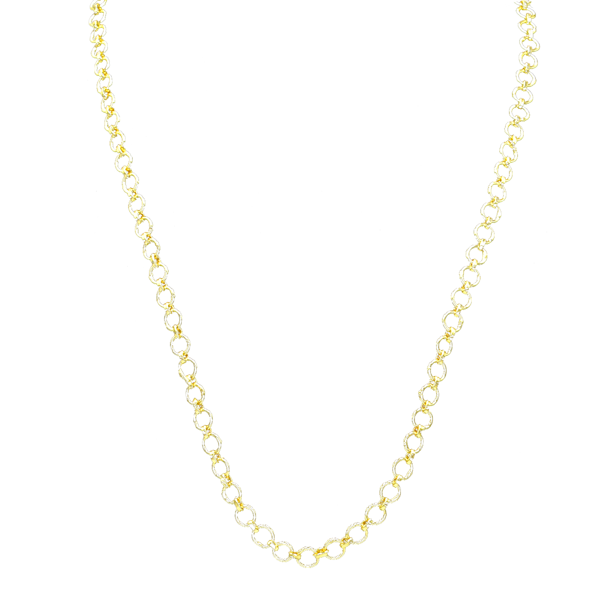 Round Hoop Brass Gold Plated Chain