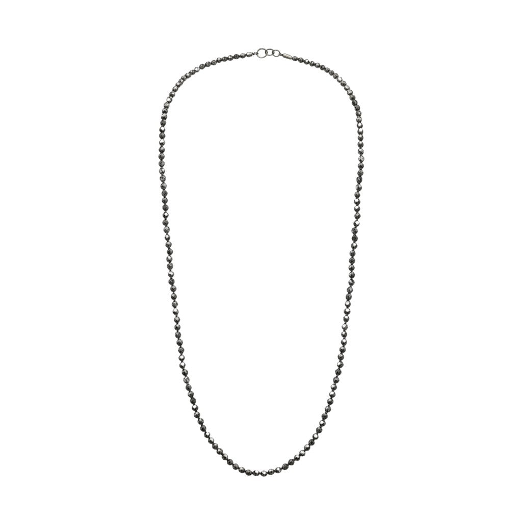 Big Brown Rough Diamond Bead Necklace with Silver Clasp