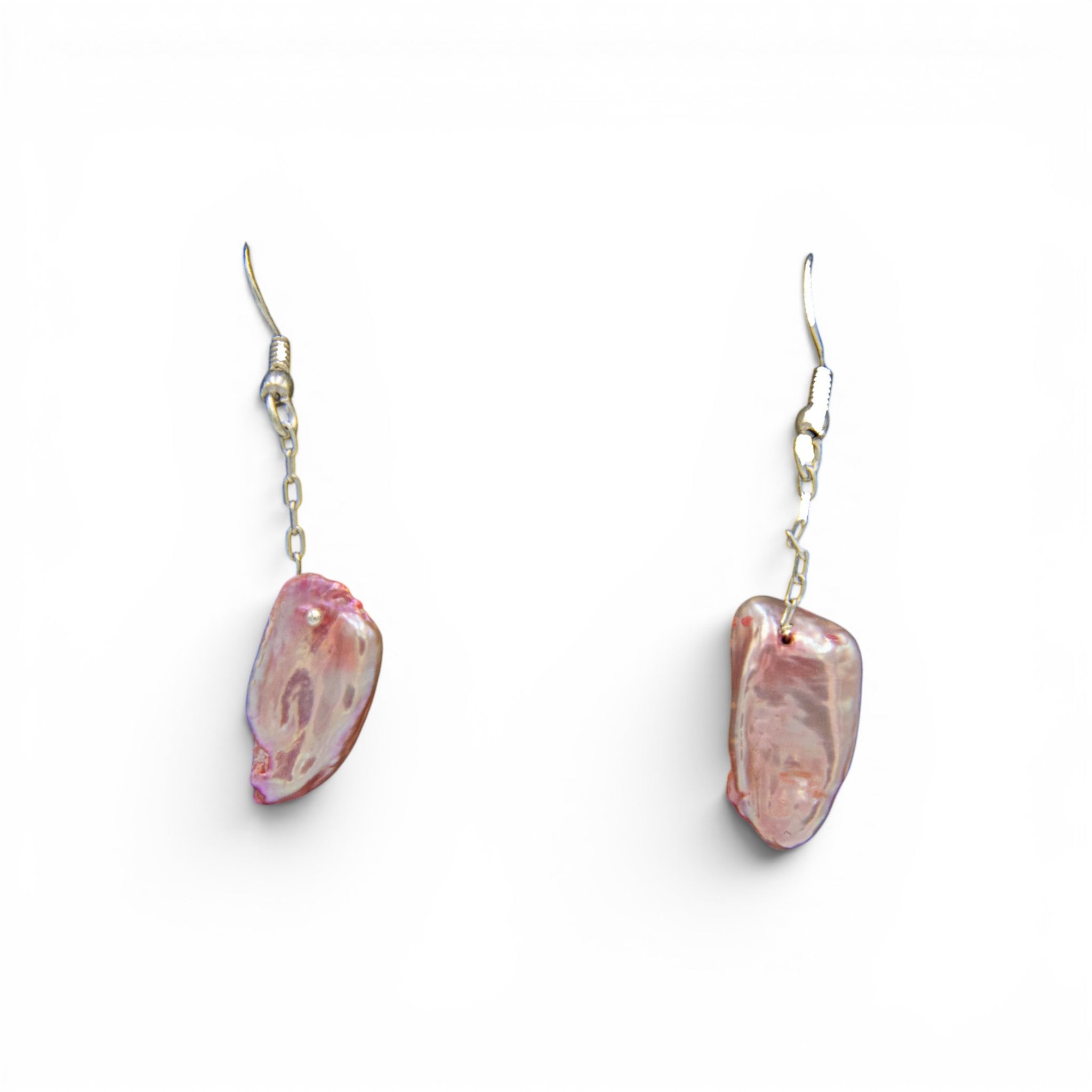 Freshwater Pink Pearl Silver Plated Dangler Hook Earring