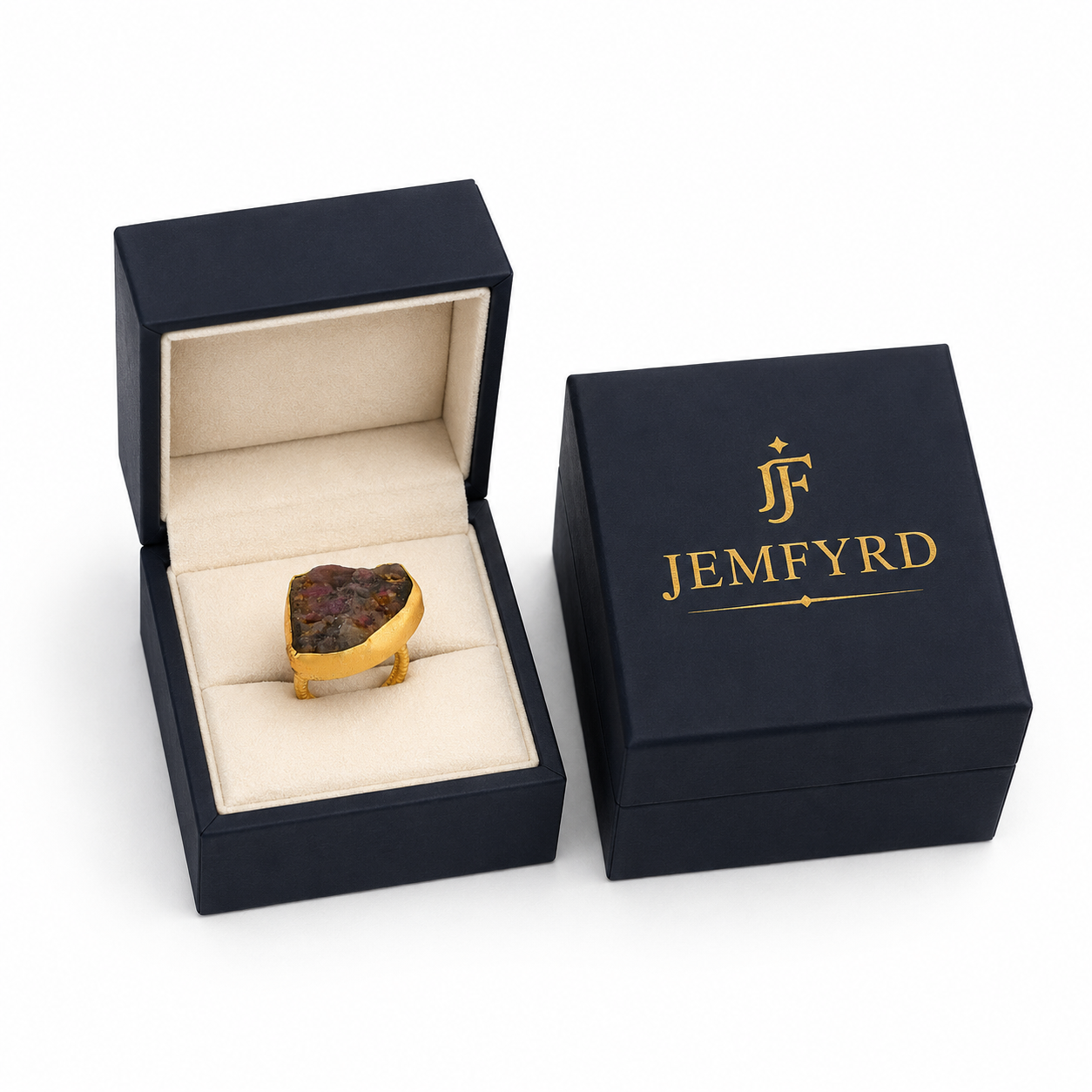Amethystt Rough Gemstone Ring