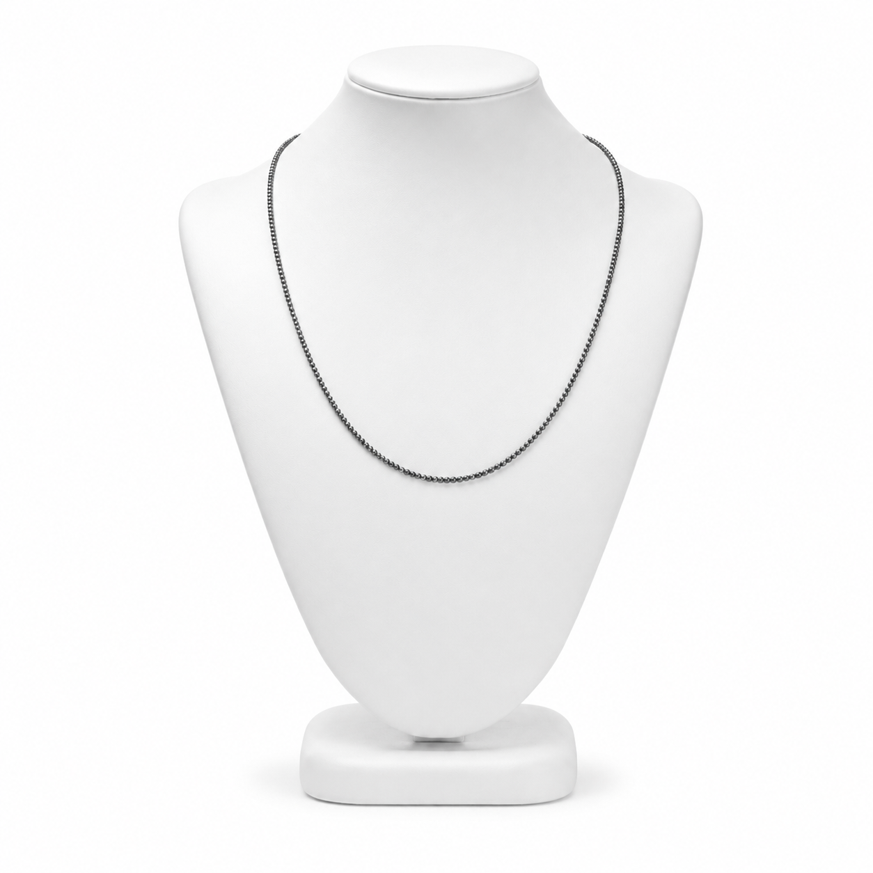Big Brown Rough Diamond Bead Necklace with Silver Clasp