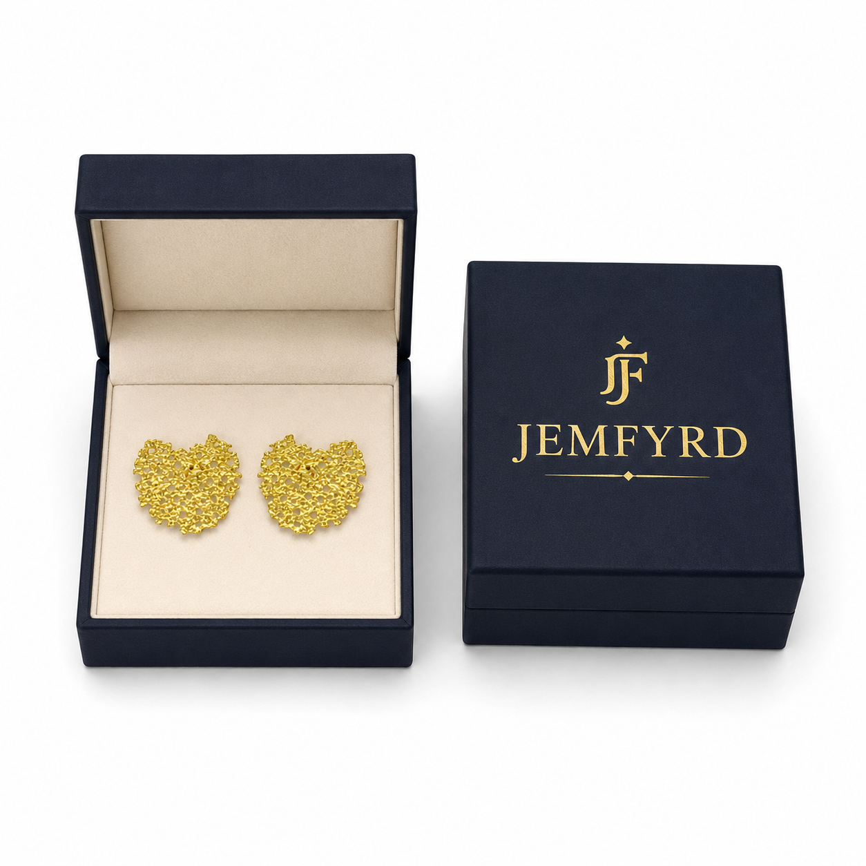 Uneven Amoeba Shaped Flash Gold Plated Brass Stud Earring