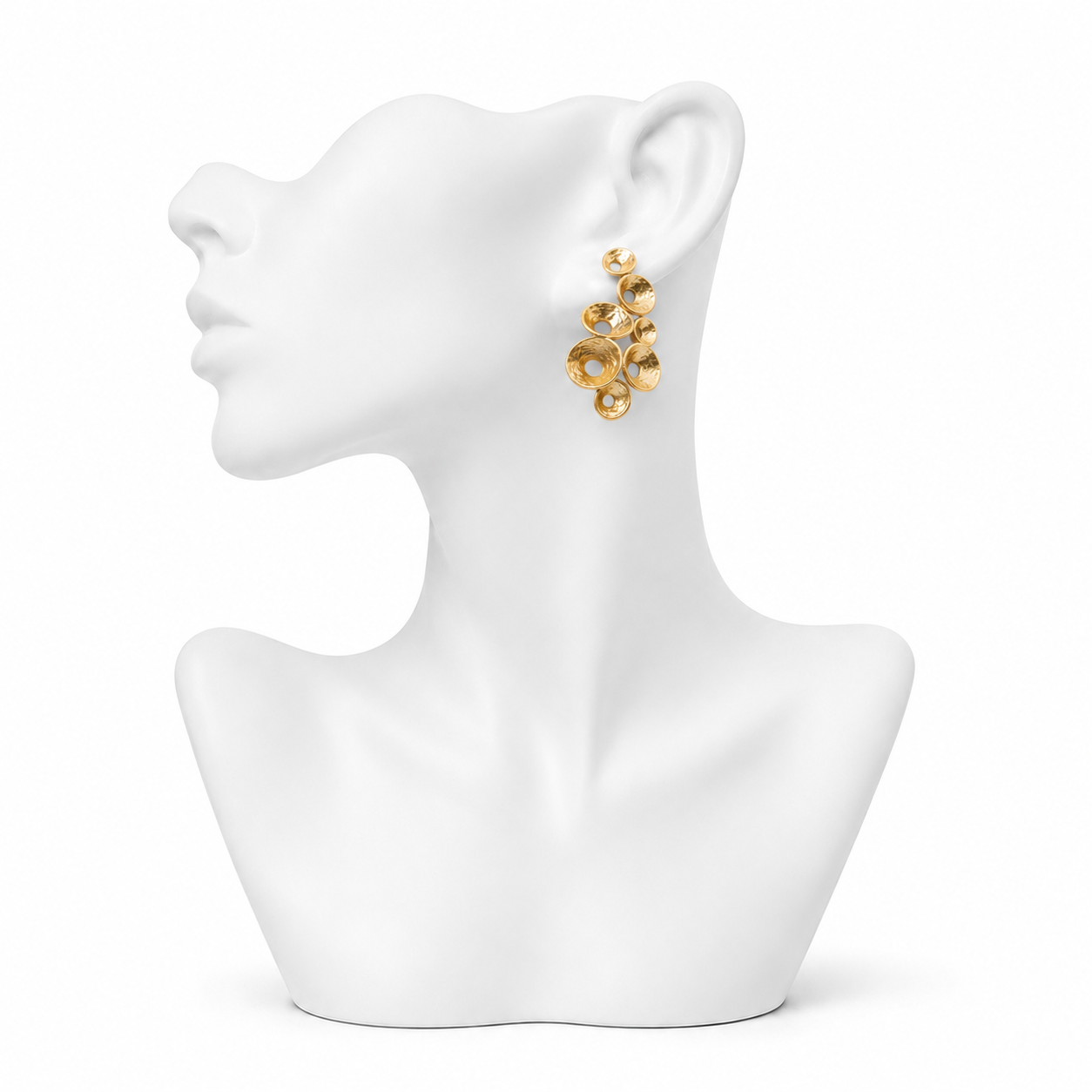 Small Hoop Cluster Flash Gold Plated Stud Earring