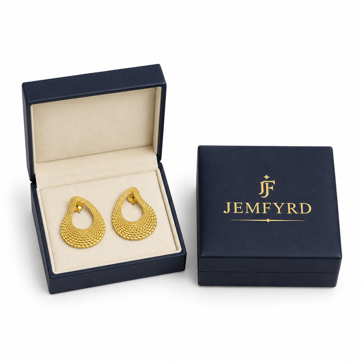 Uneven Textured Oval Gold Plated Earring