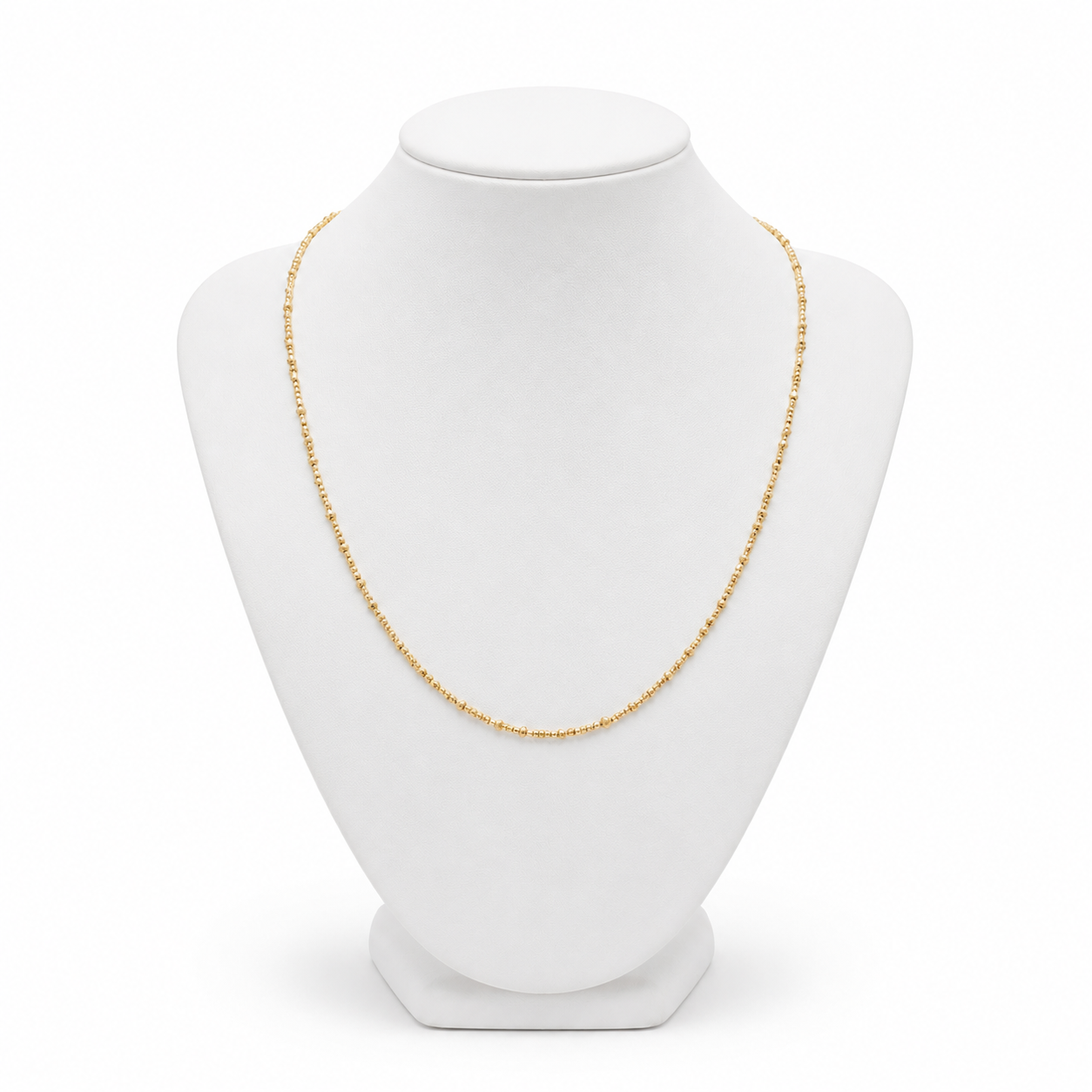 Pink Rough Diamond Bead Necklace with Silver Clasp