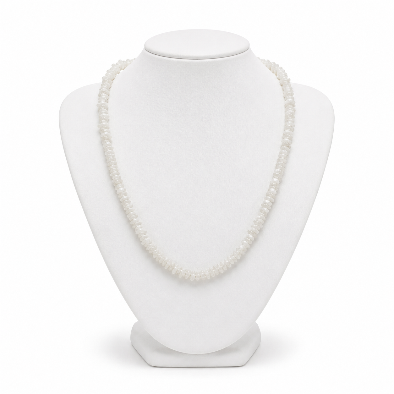 Small silver Rough Diamond Bead Necklace with Silver Clasp