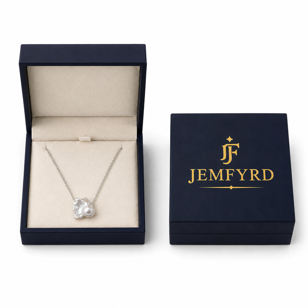 Natural Pearl Silver Plated Chain Pendant
