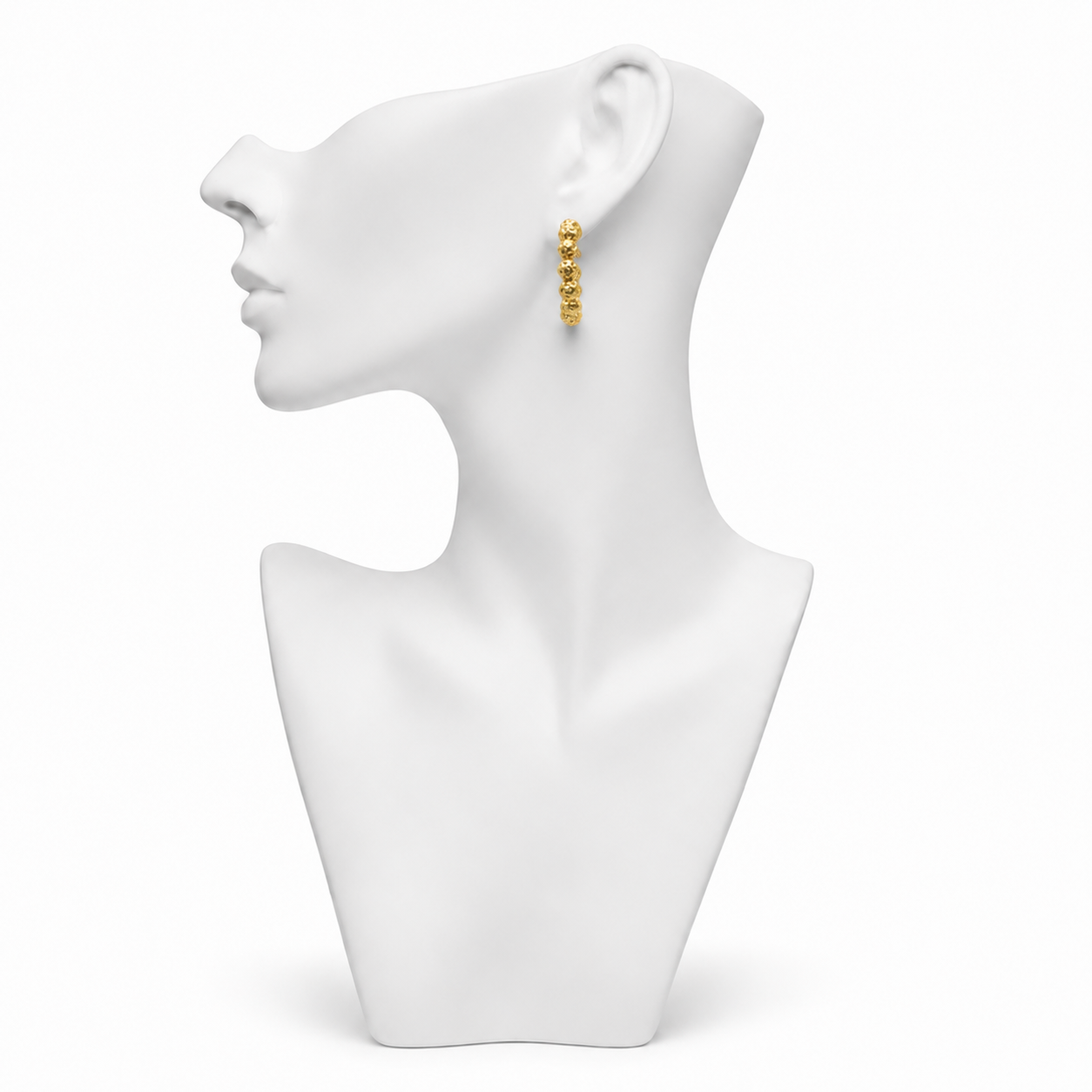 Peppercorn Textured Flash Gold Plated Stud Earring