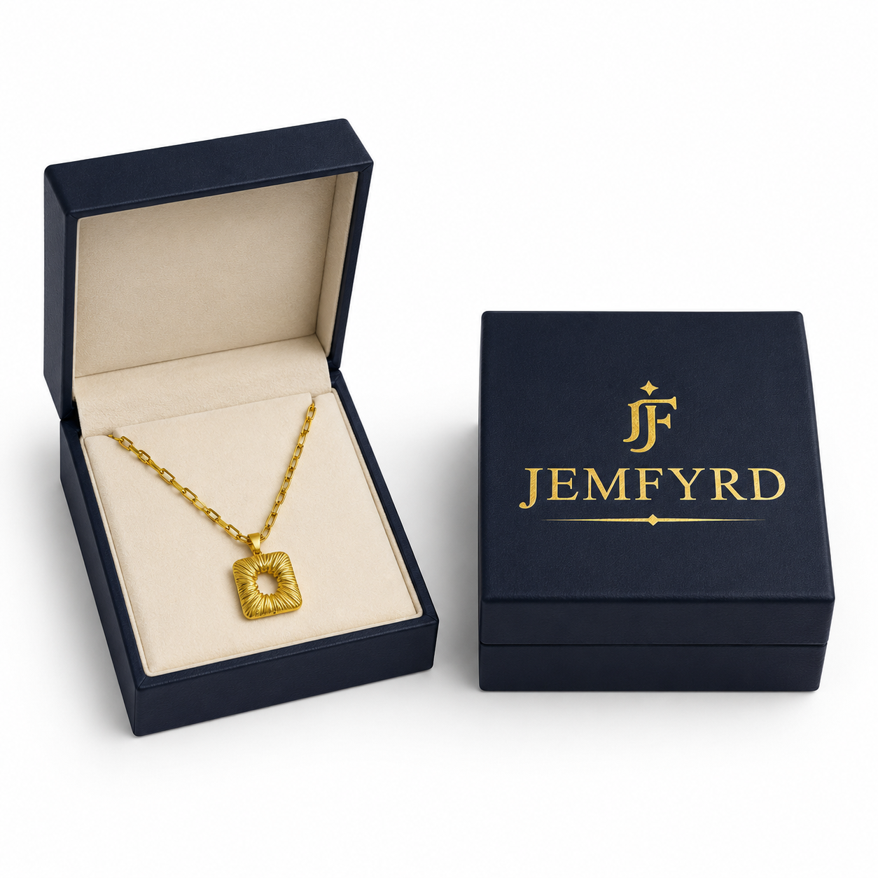Square Textured Flash Gold Plated Brass Pendant