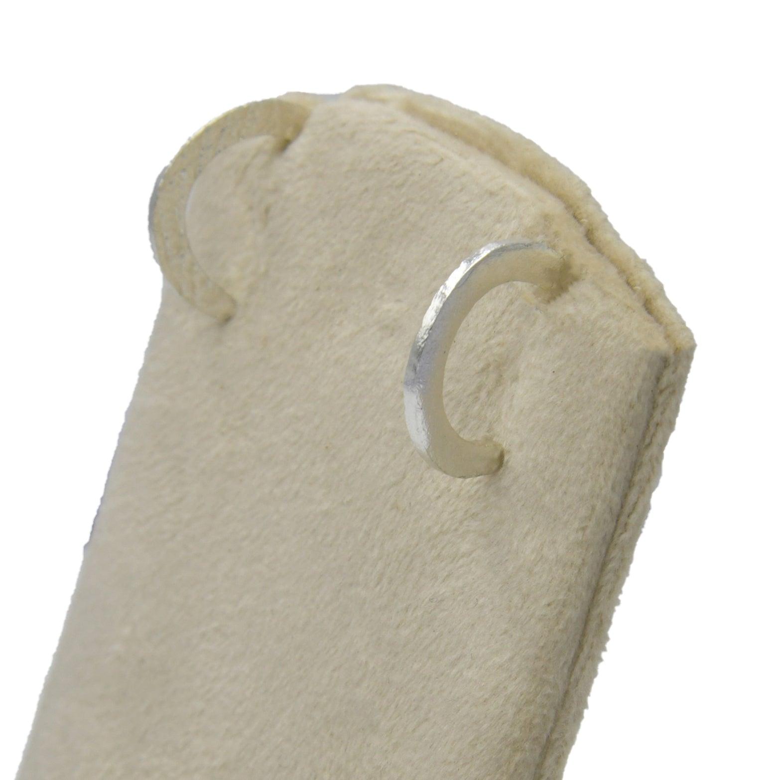 Textured Silver Open Hoop Stud Earring