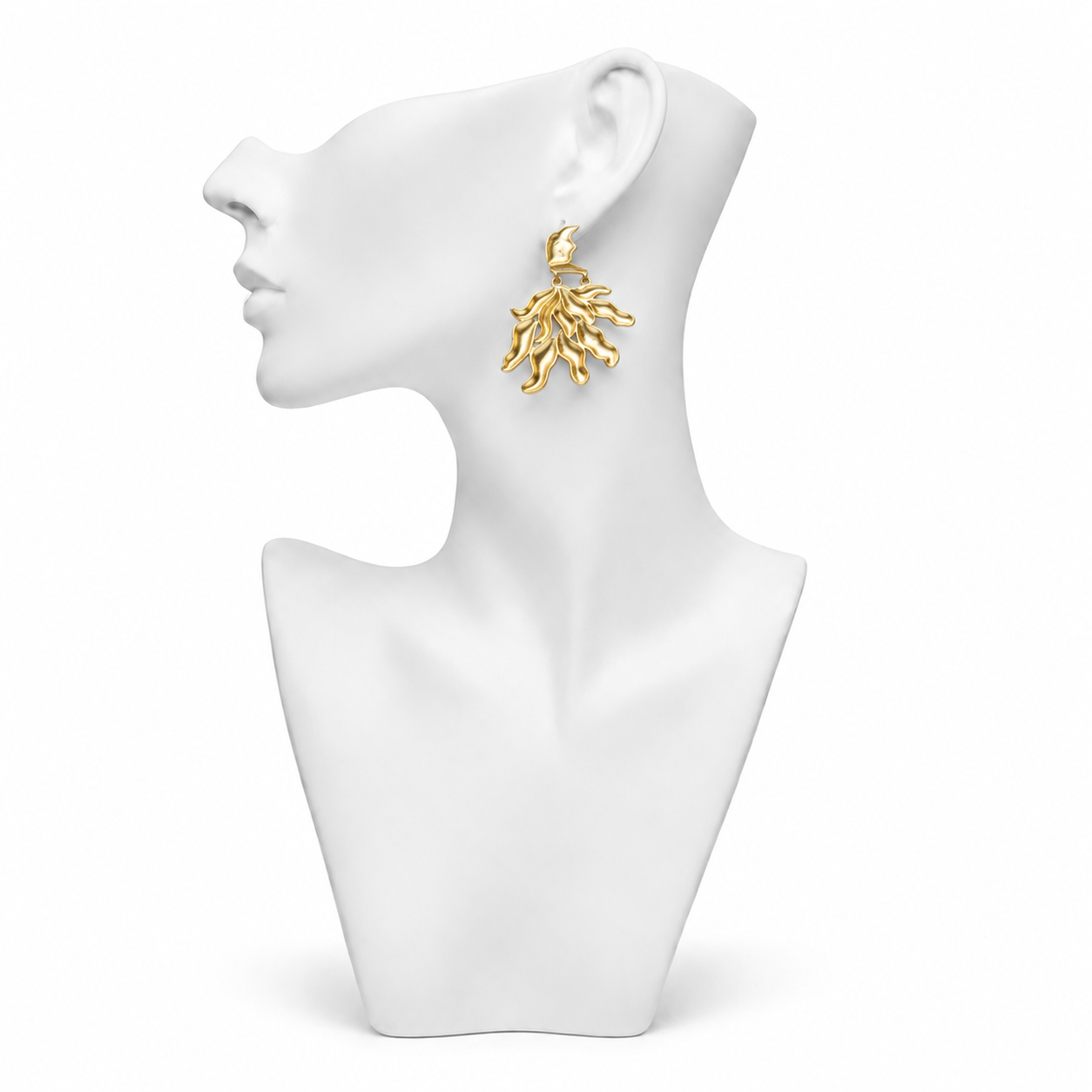 Under the leaf Spell Flash Gold Plated Stud Earring