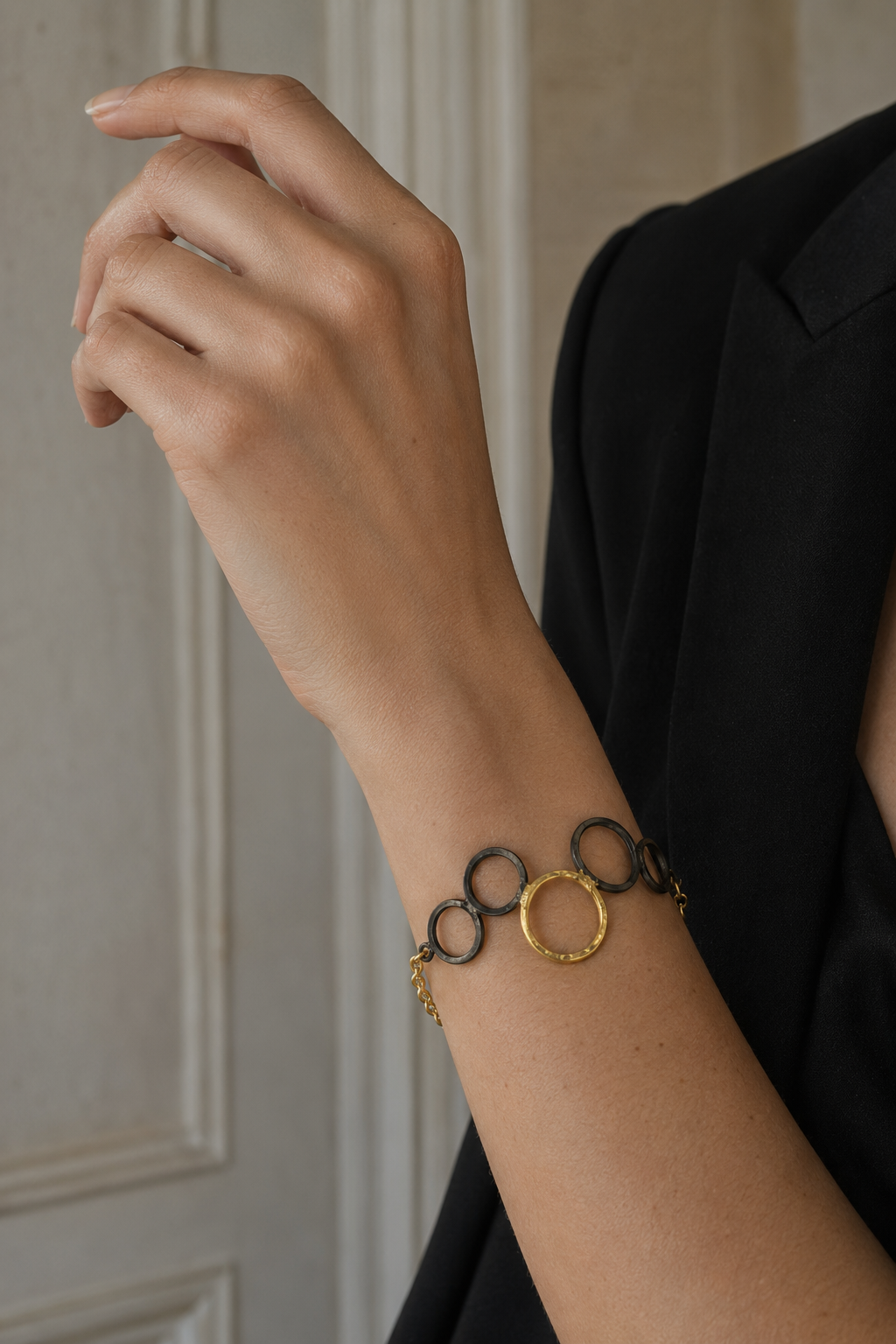 Penta Ring Brass Dual Colour Plated Bracelet
