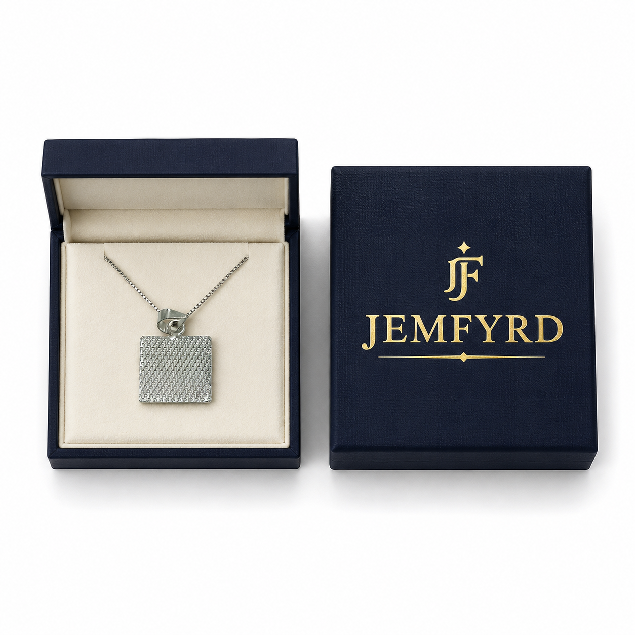 Square Hammered Sliver Pendent