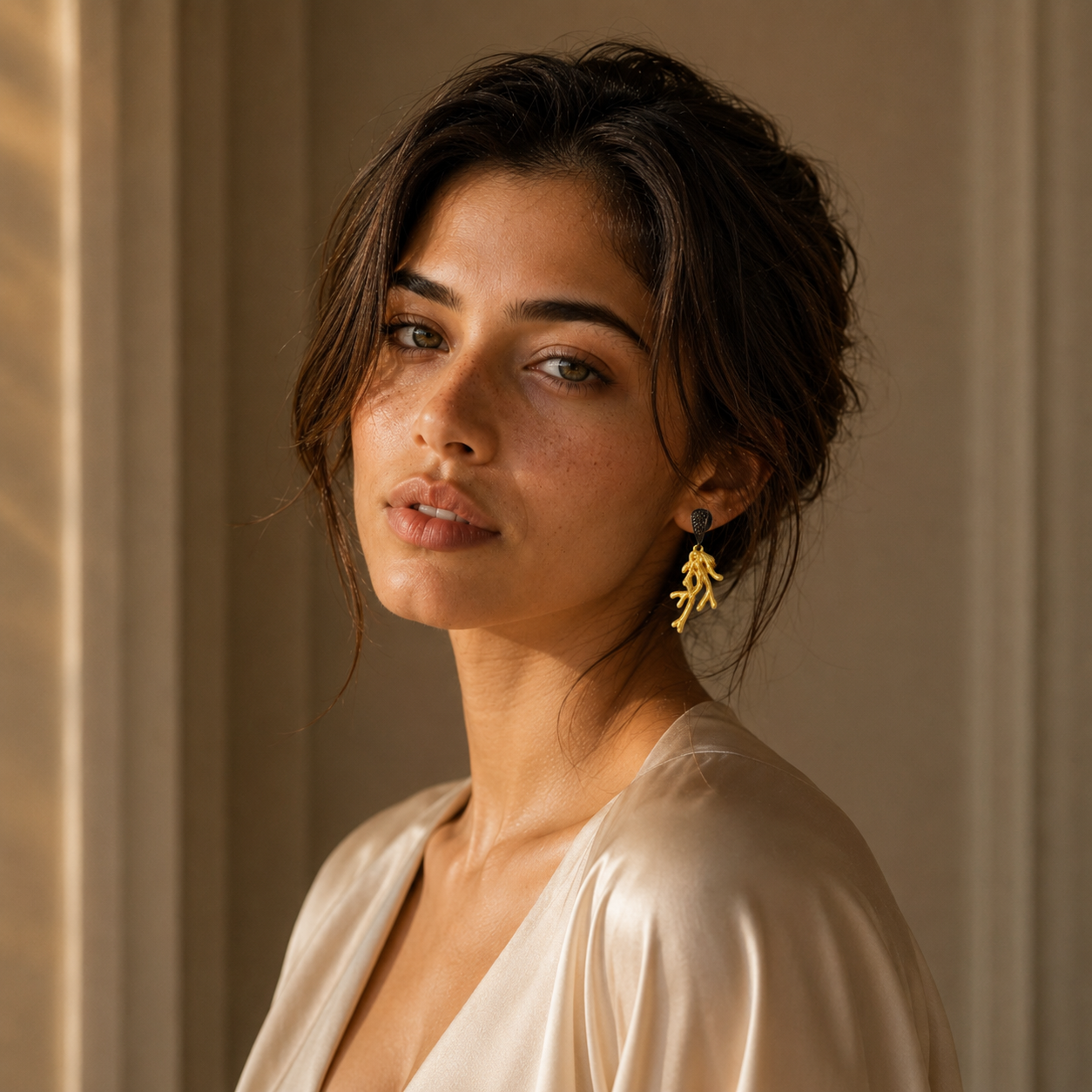 Tree Branch Gold Plated Earring