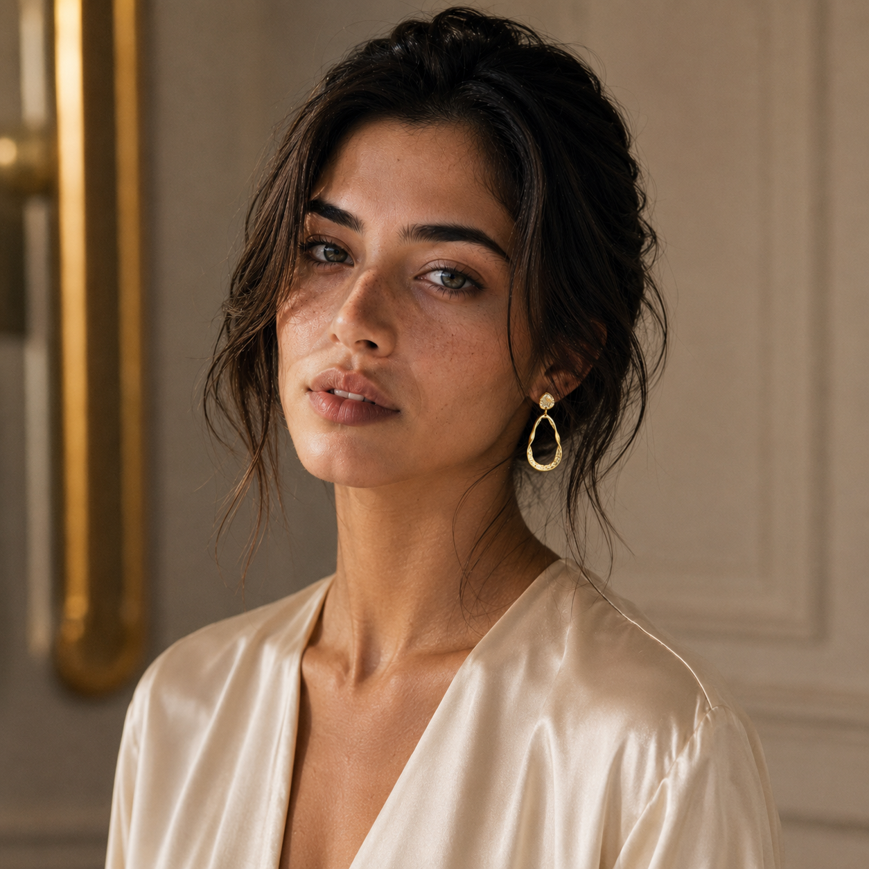 Uneven long hoop Earring
