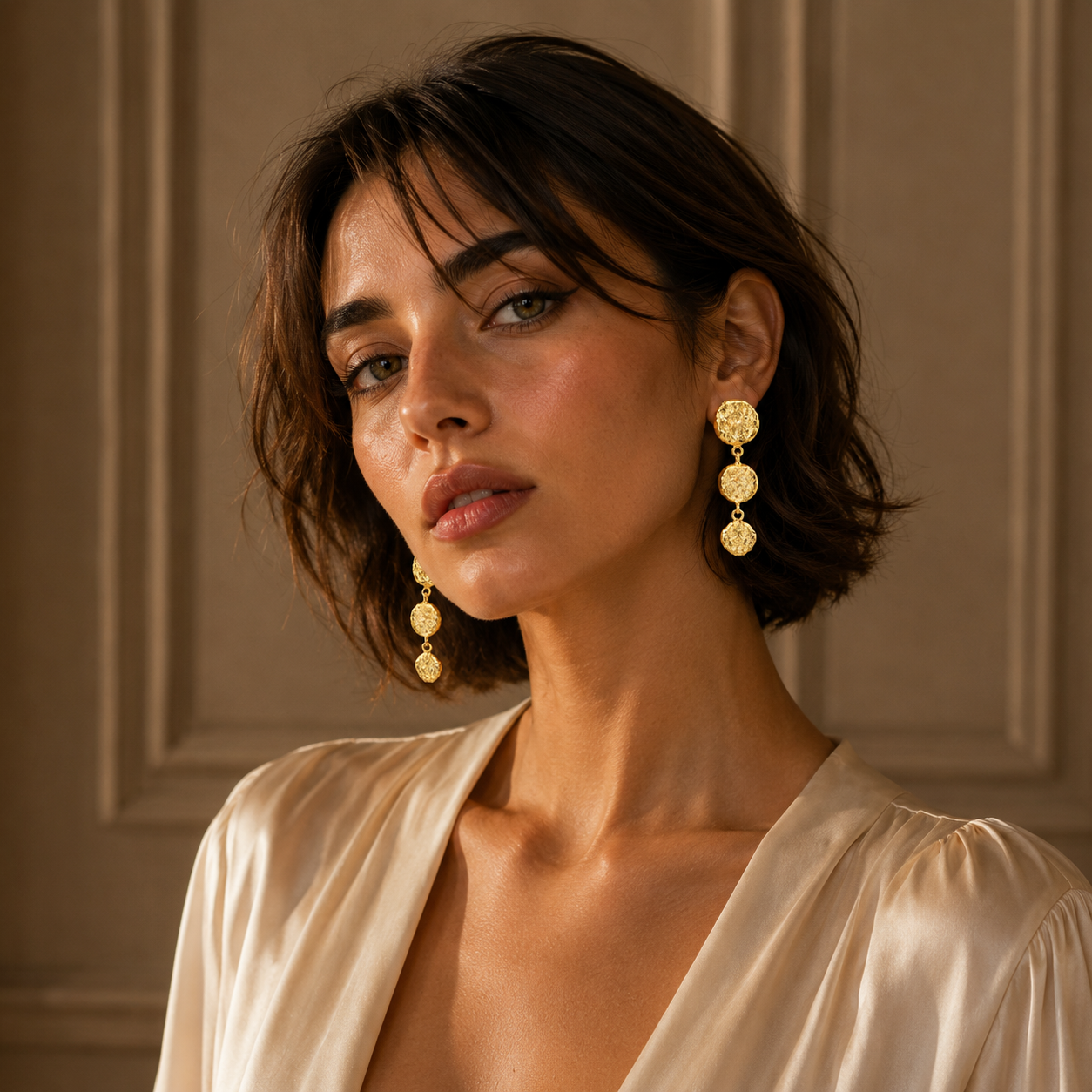 Brass Flash Gold Plating Tempest Stud Earring
