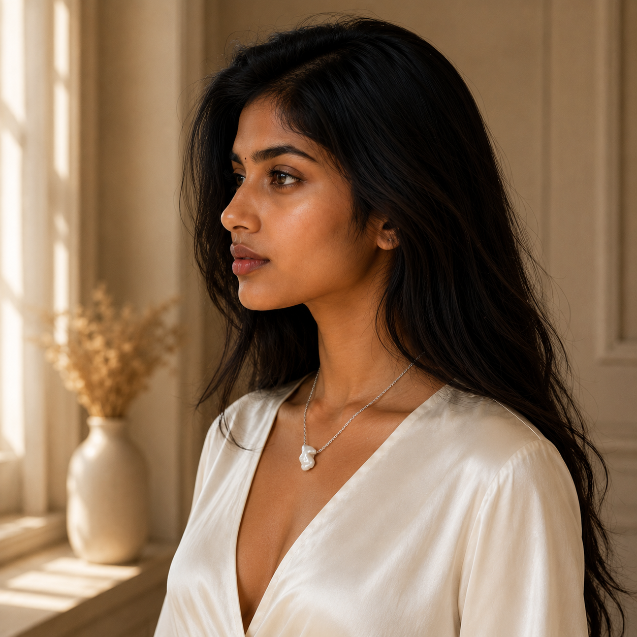 Mabe Pearl Silver Plated Chain Pendant