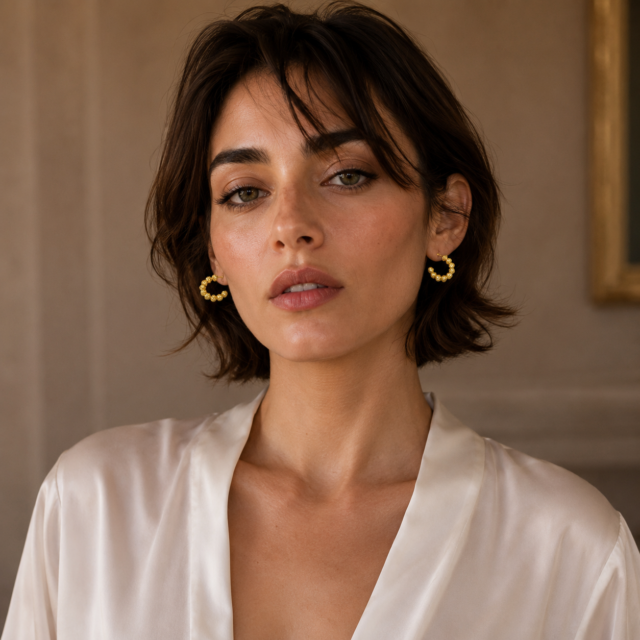 Peppercorn Textured Flash Gold Plated Stud Earring