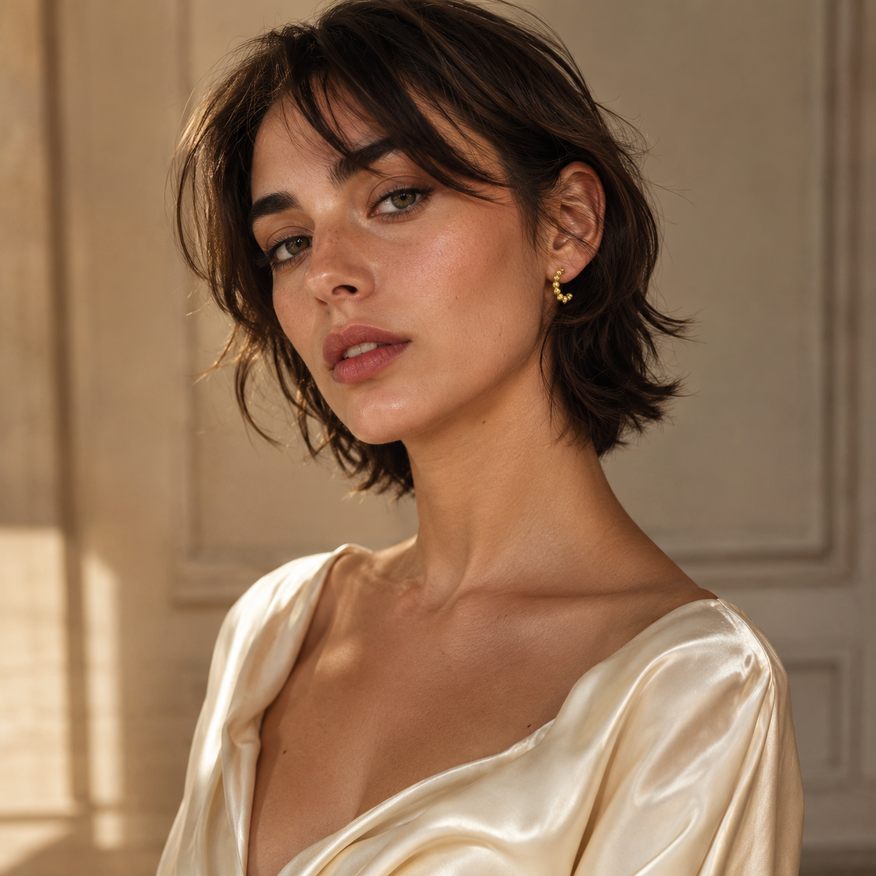 Peppercorn Textured Flash Gold Plated Stud Earring