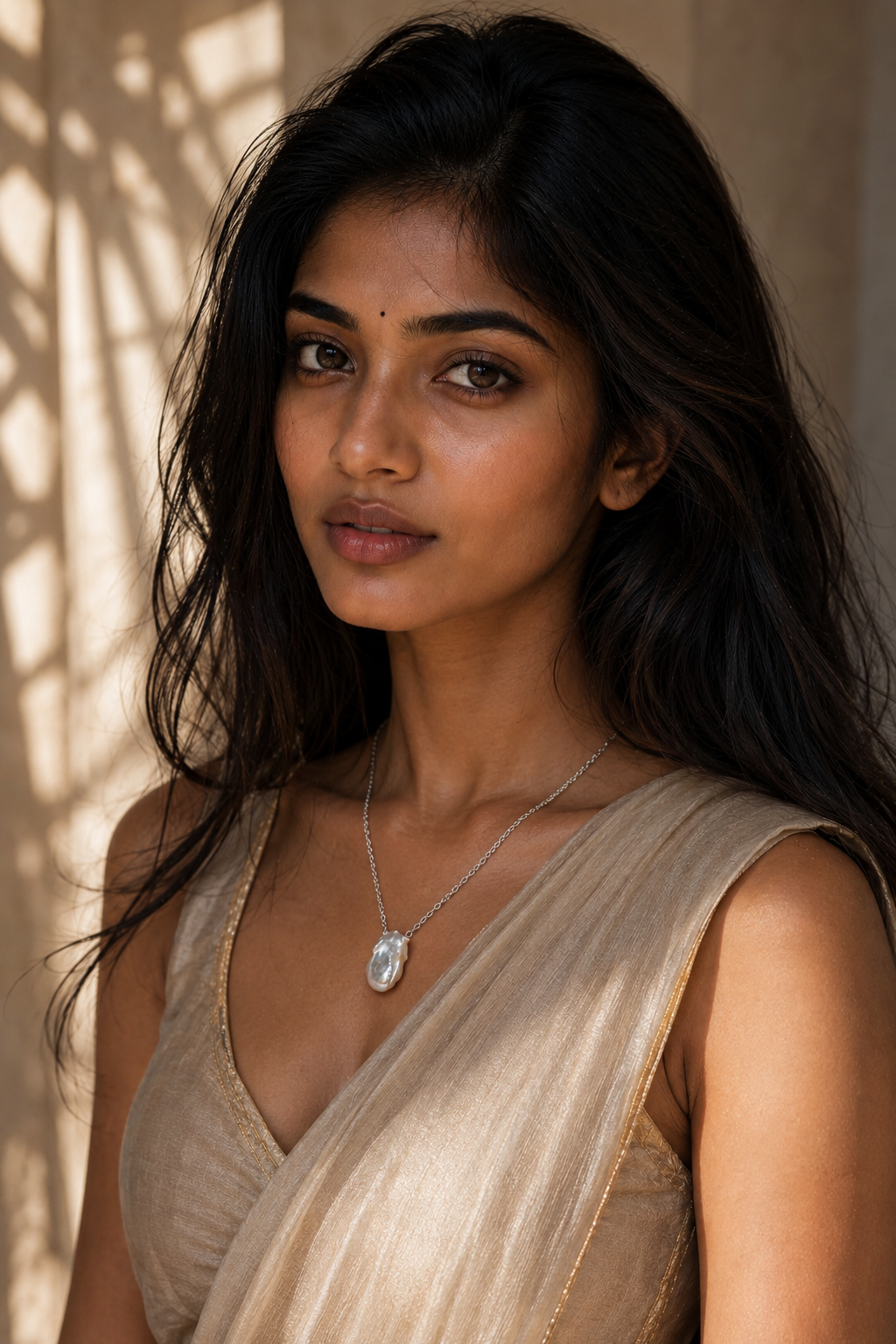 Natural Baroque Pearl Silver Plated Chain Pendant