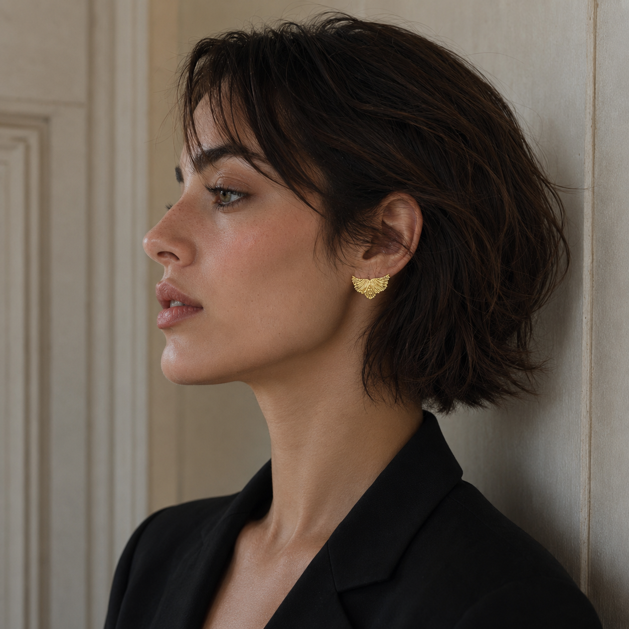 Small Wing Gold Plated Stud Earring