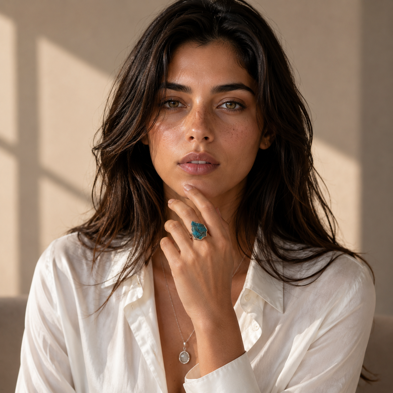 Apatite Rough Gemstone Ring