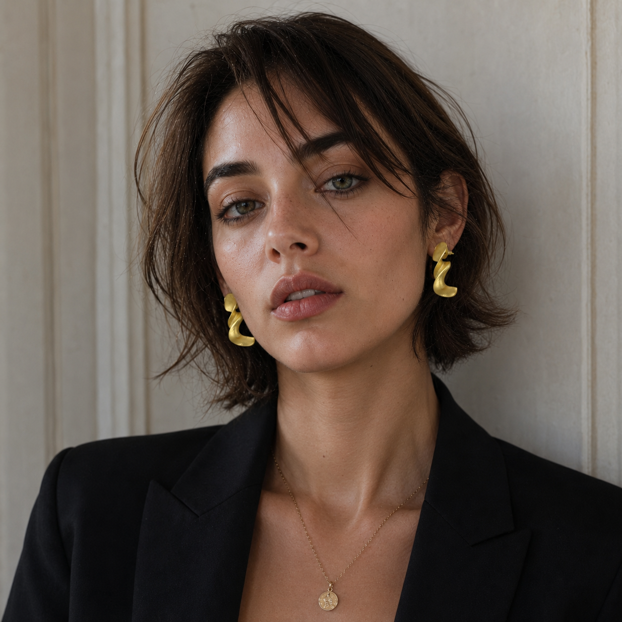 Twisted Brass Gold Plated Dangler Earring