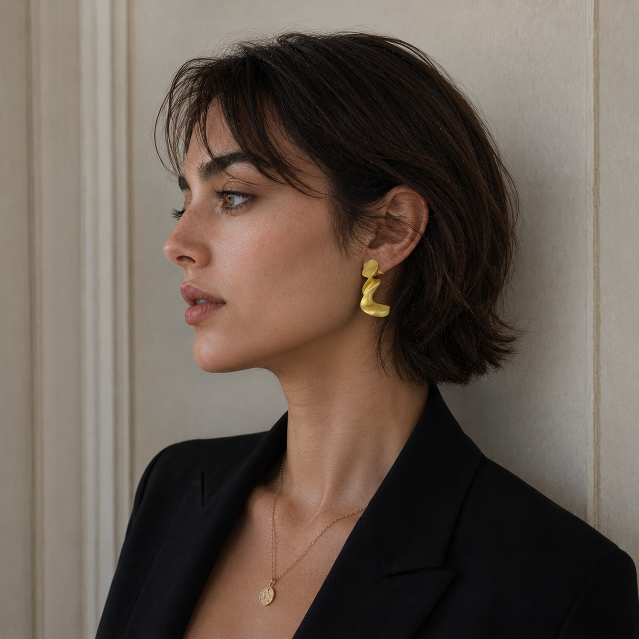 Twisted Brass Gold Plated Dangler Earring