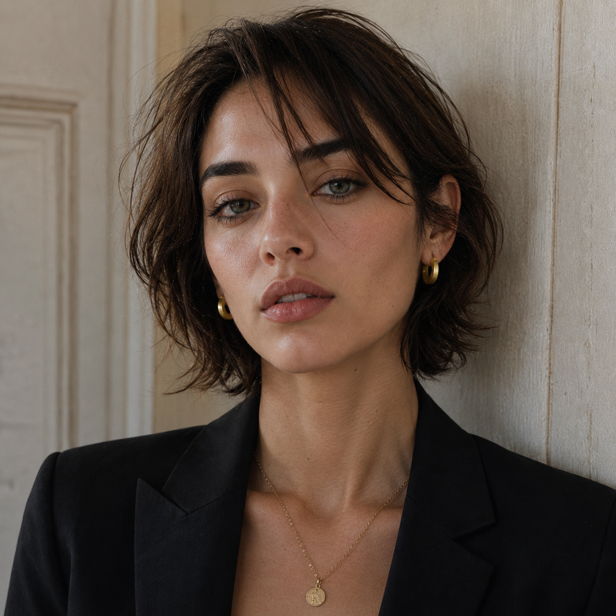 Hand Hammered Enclosed Hoop Flash Gold Plated Hoop Earring