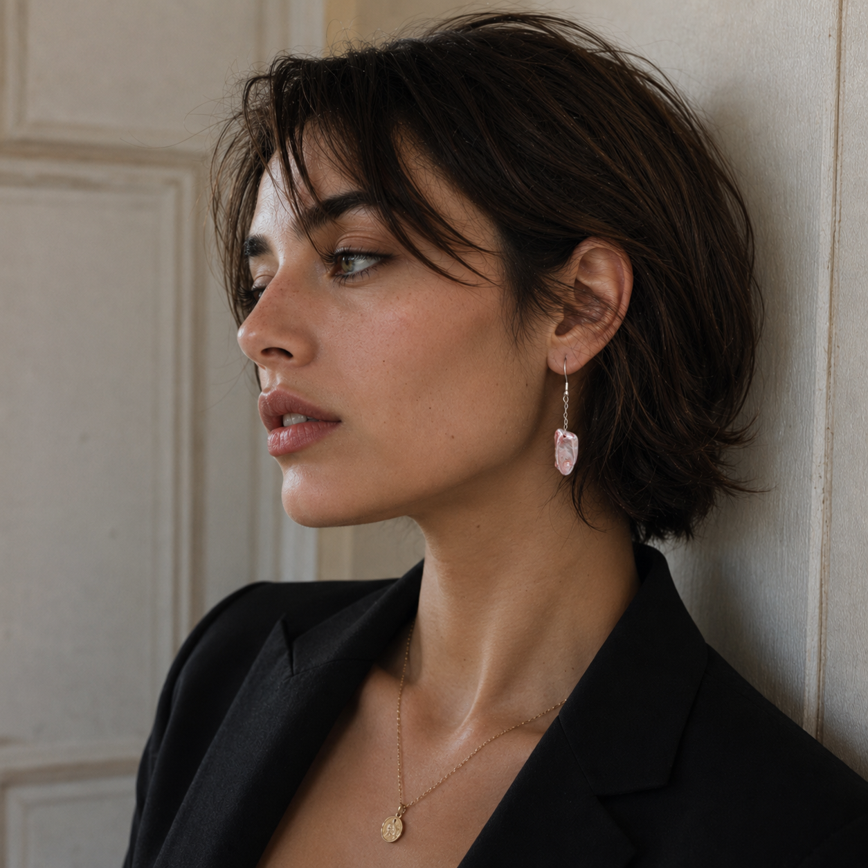 Freshwater Pink Pearl Silver Plated Dangler Hook Earring