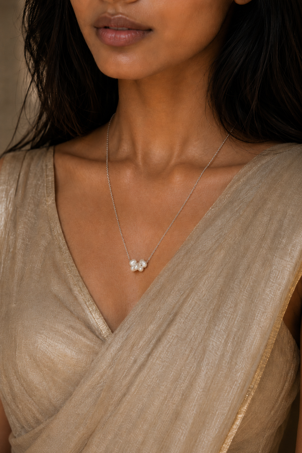 Natural Uneven Mabe Pearl Silver Plated Chain Pendant