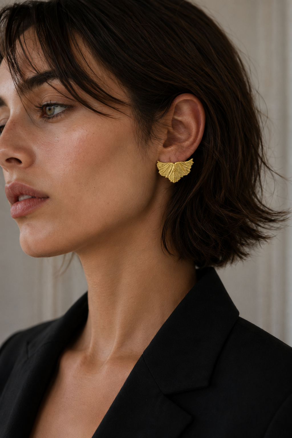 Small Wing Gold Plated Stud Earring