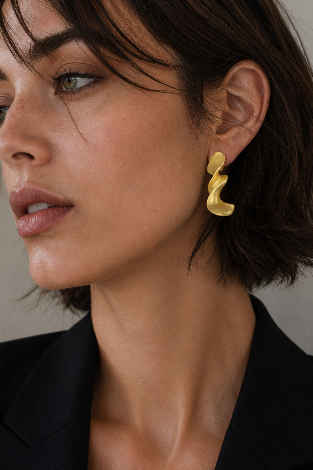 Twisted Brass Gold Plated Dangler Earring