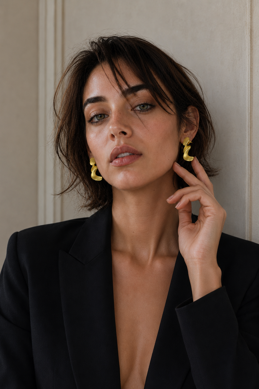Twisted Brass Gold Plated Dangler Earring