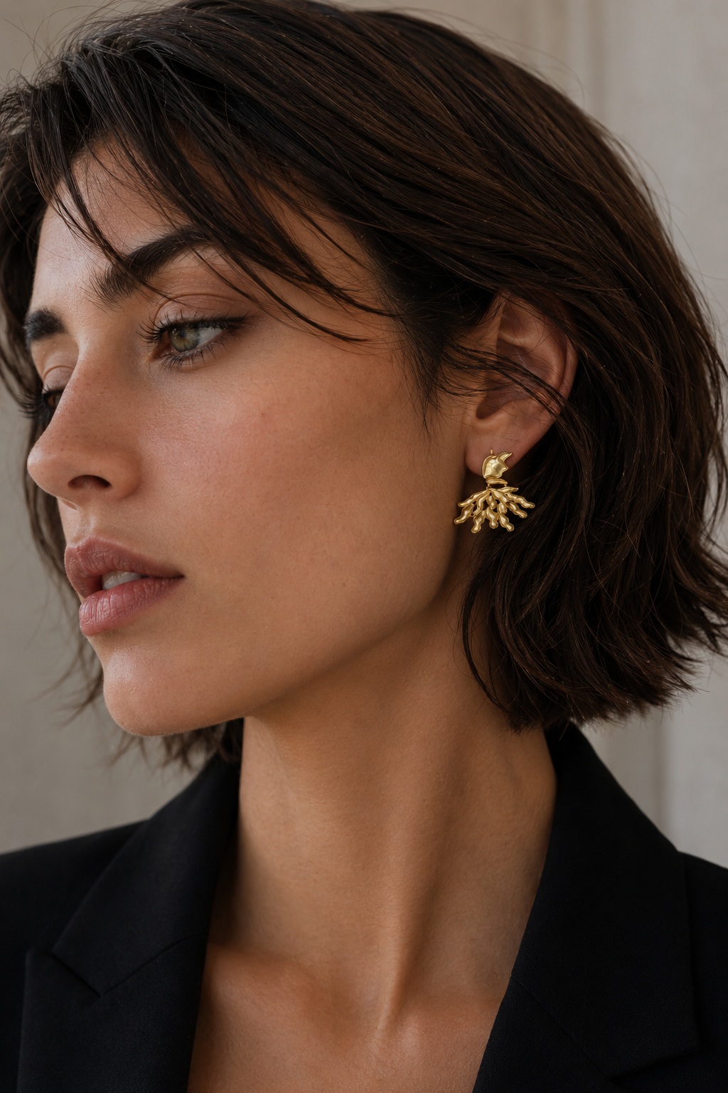 Under the leaf Spell Flash Gold Plated Stud Earring