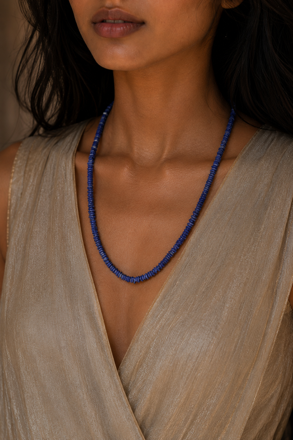Lapis Lazuli Natural Square beads Necklace