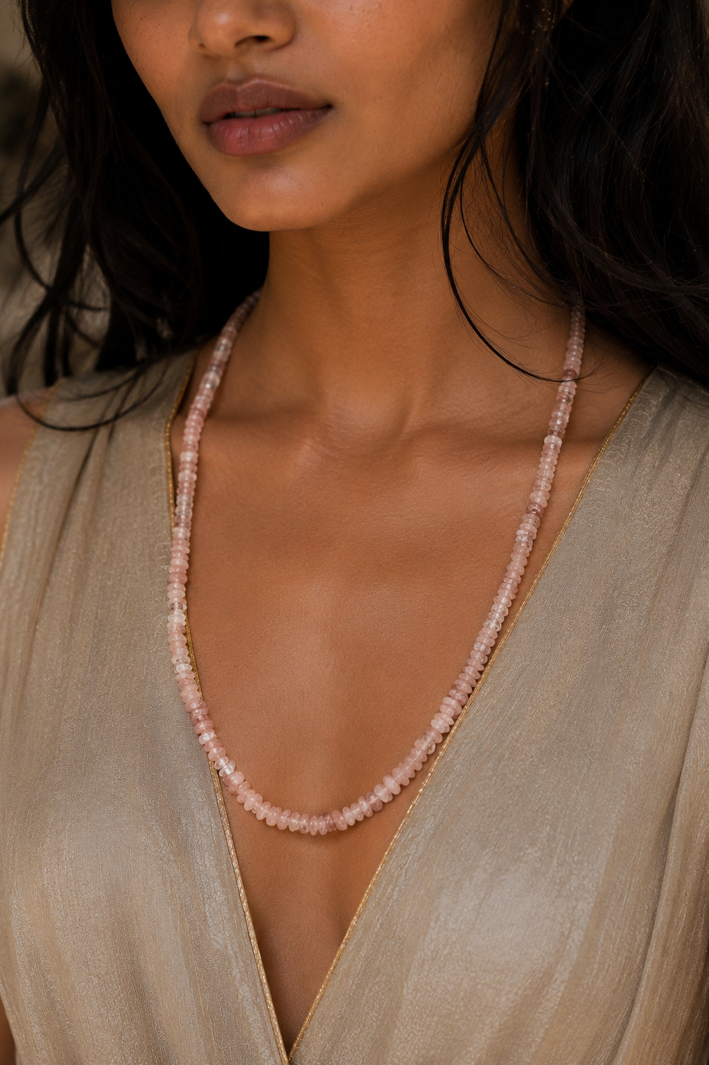Rose Quartz Natural Pink Necklace