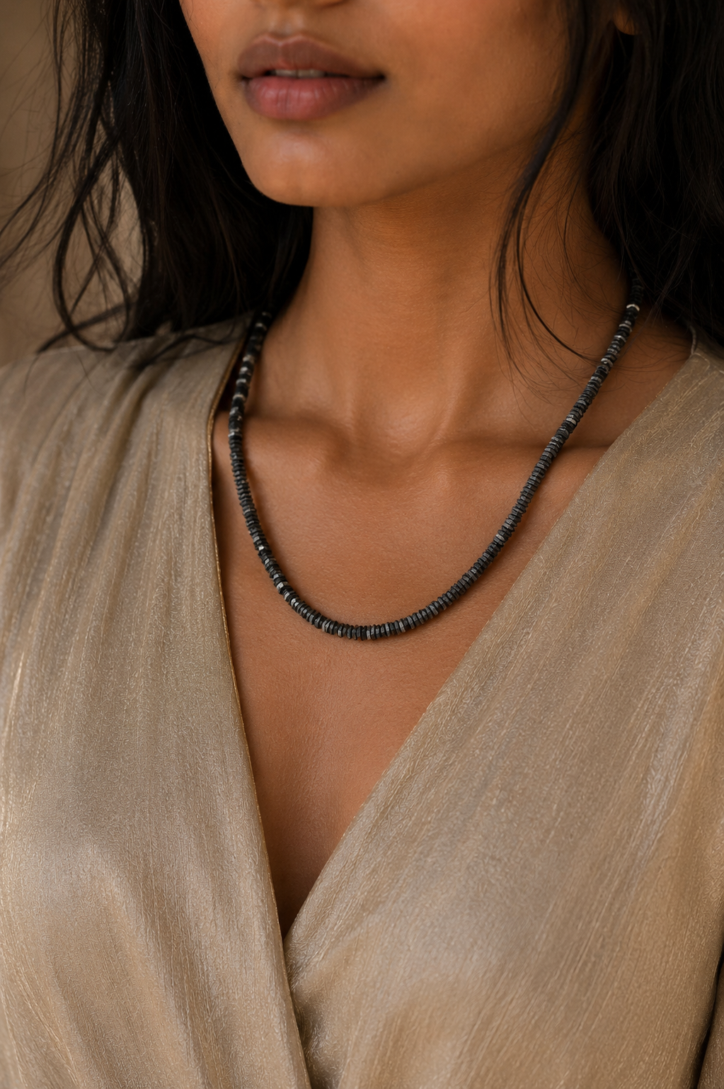 Black Spinel Natural Beads Necklace