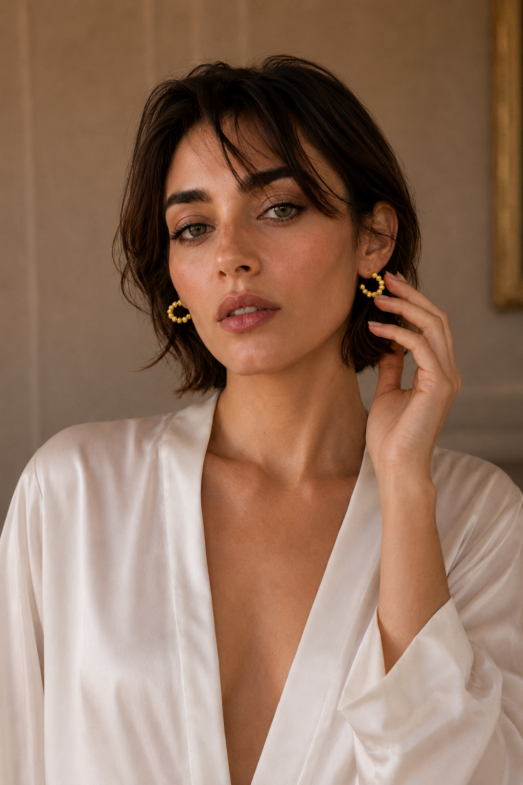 Peppercorn Textured Flash Gold Plated Stud Earring