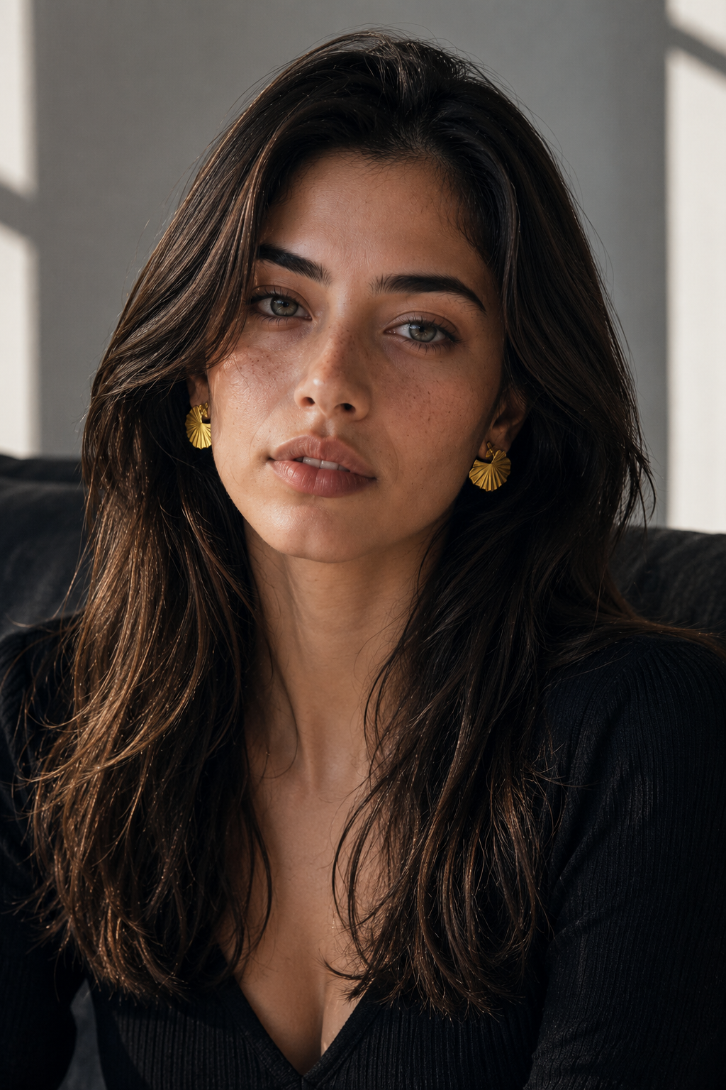 Lotus Leaf Gold Plated Stud Earring