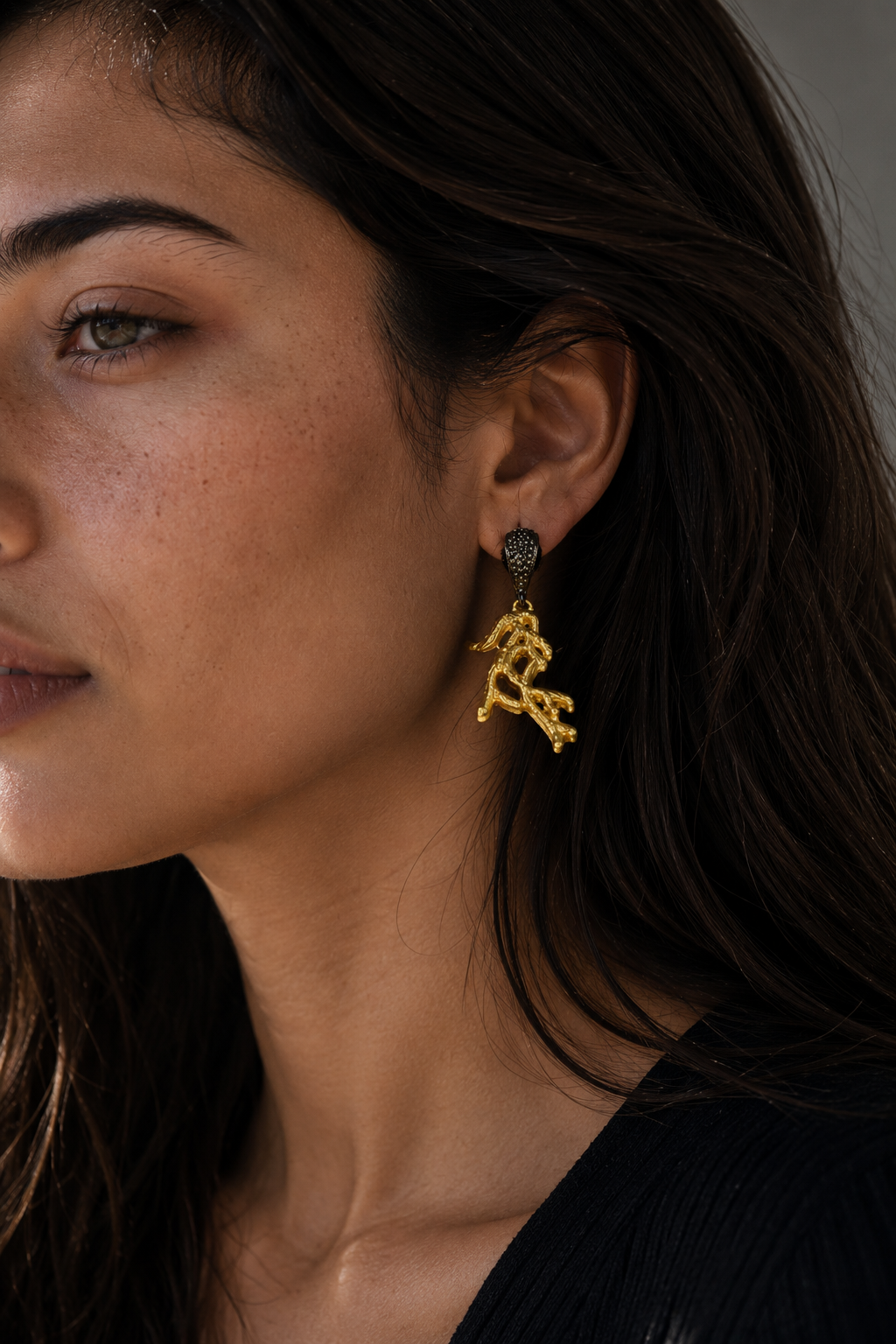 Tree Branch Gold Plated Earring